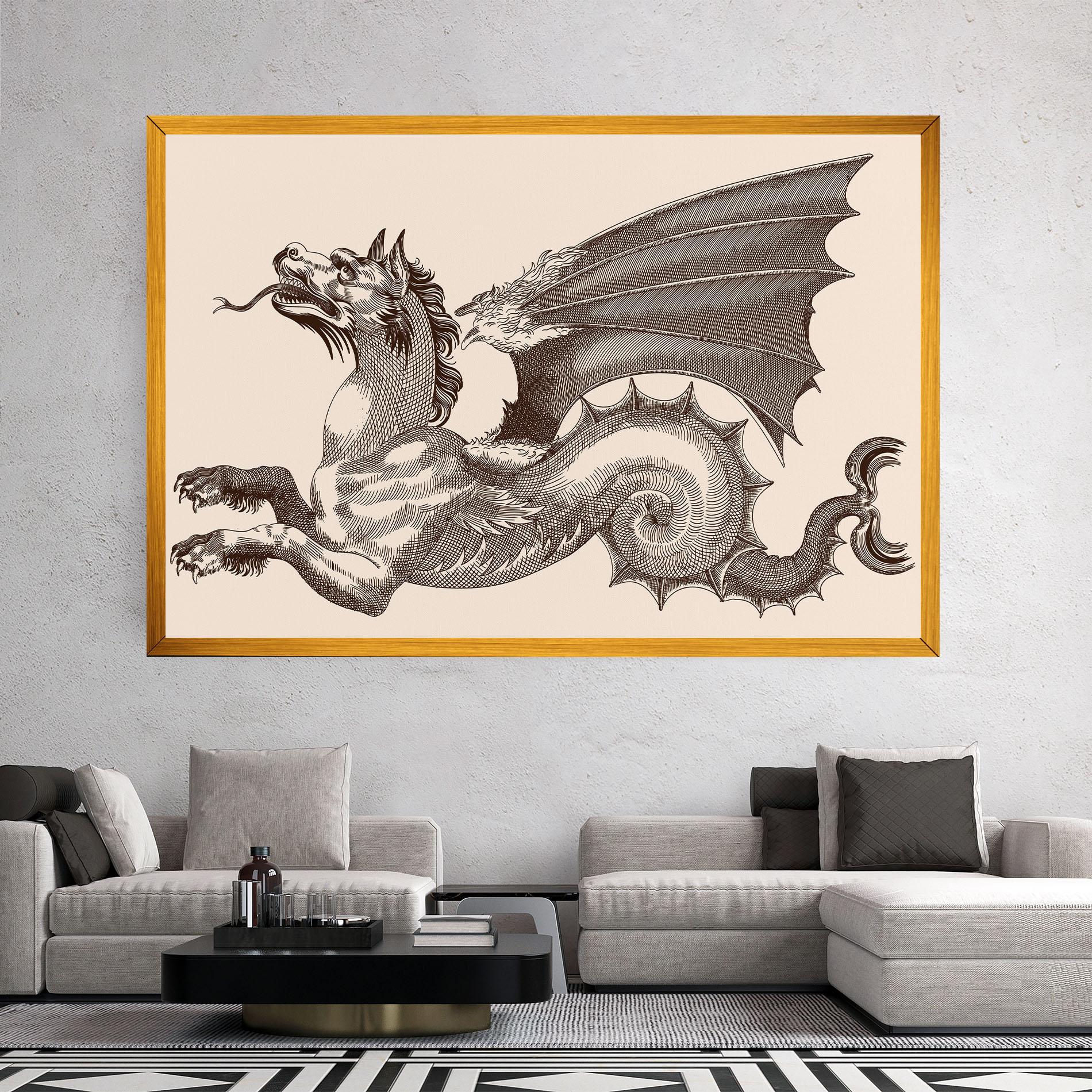 Tablou Canvas Brown Dragon mockup 2