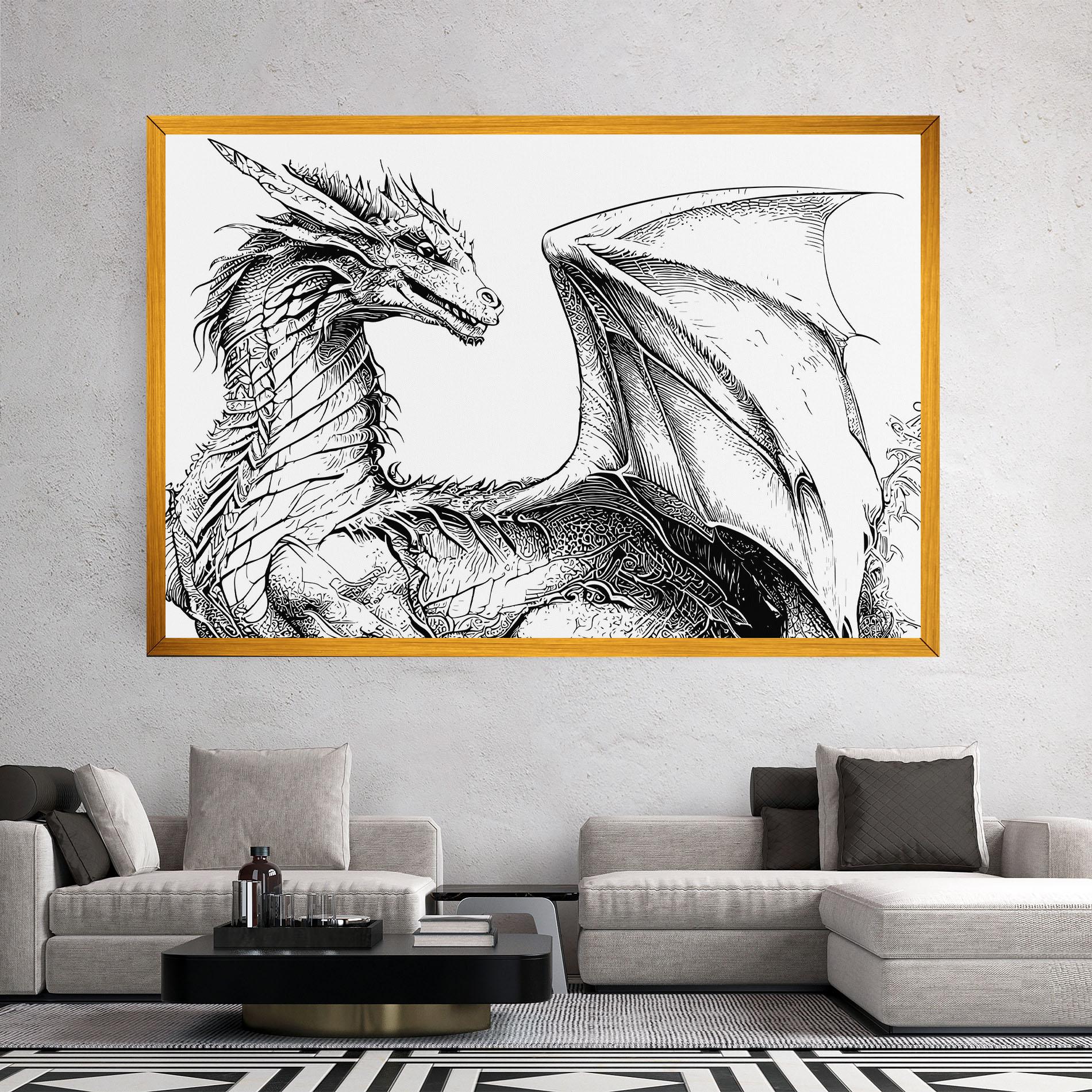 Tablou Canvas Dragon Sketch mockup 2