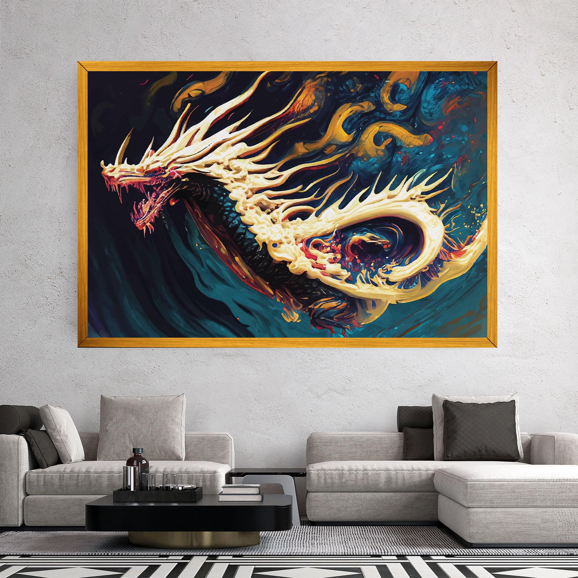 Tablou Canvas Flying Acrylic Dragon mockup 2