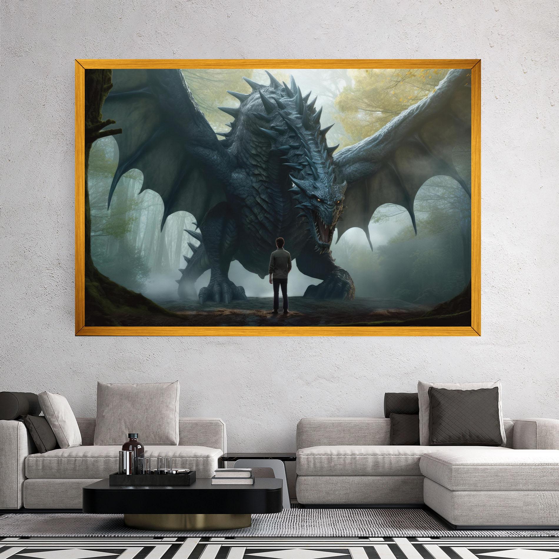 Tablou Canvas Huge Dragon Fantasy mockup 2