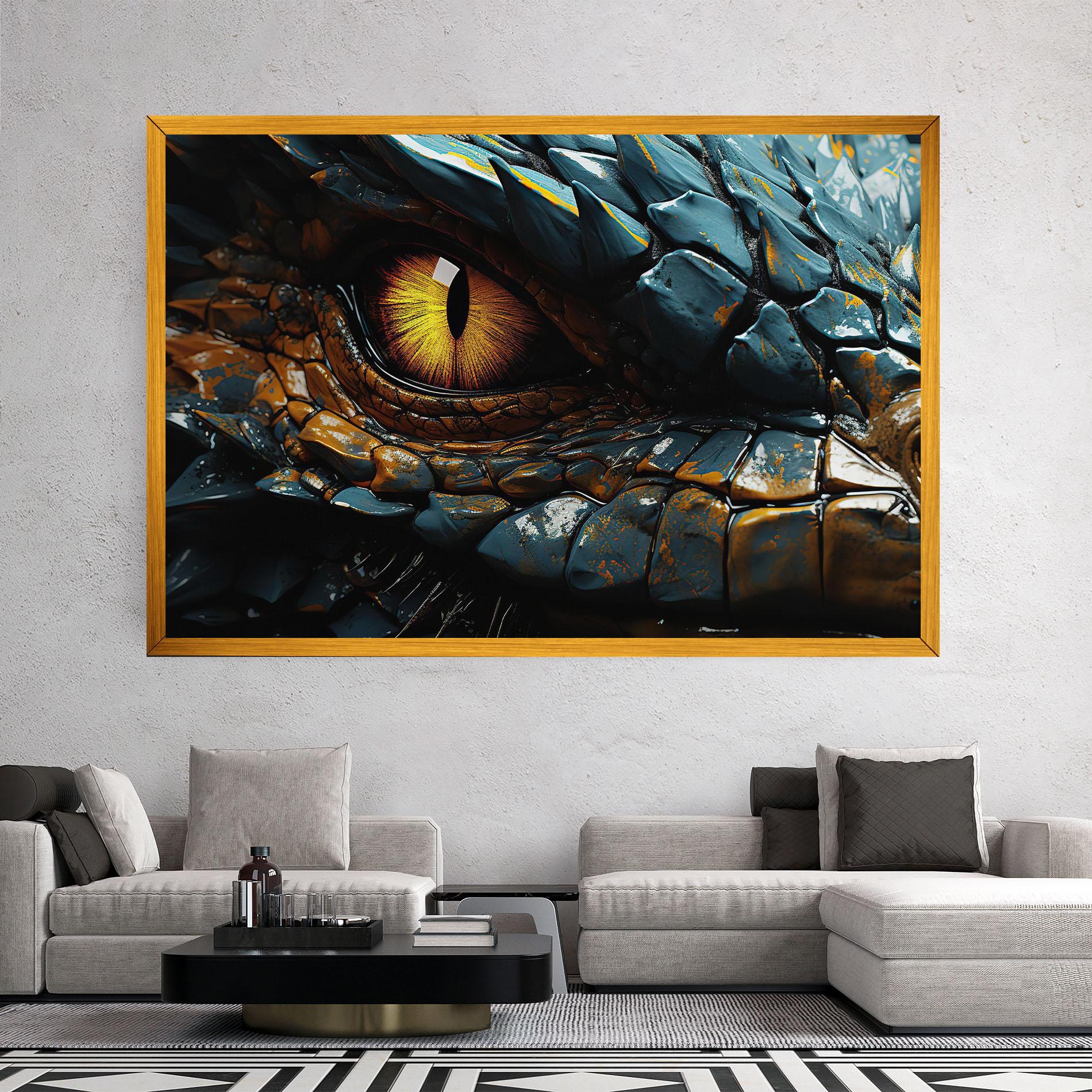 Tablou Canvas Yellow Dragon Eye mockup 2