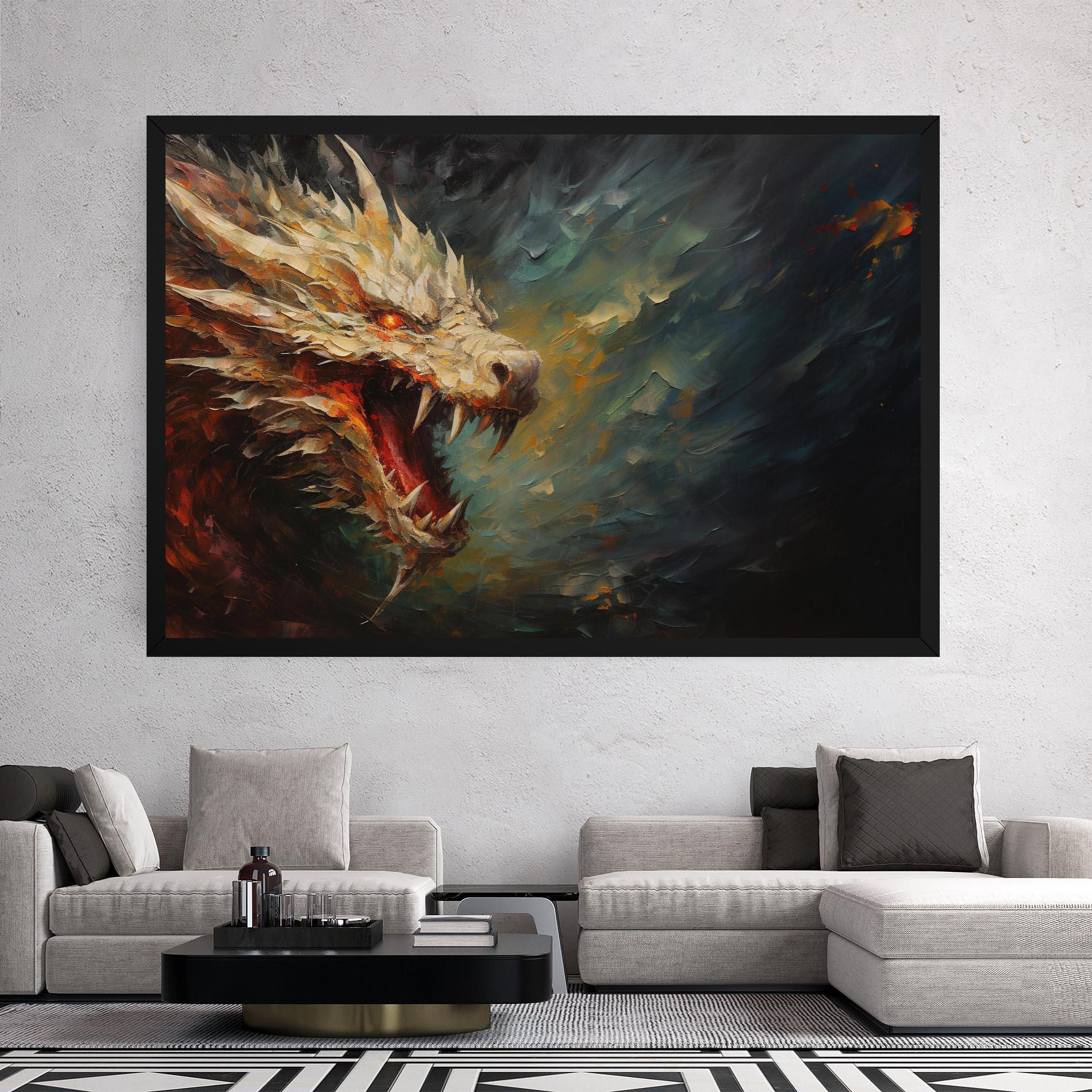 Tablou Canvas Angry Dragon Painting mockup 2