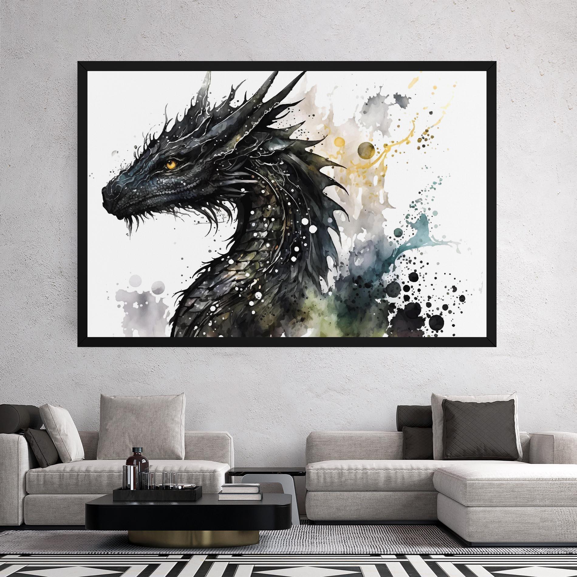 Tablou Canvas Black Dragon Art mockup 2