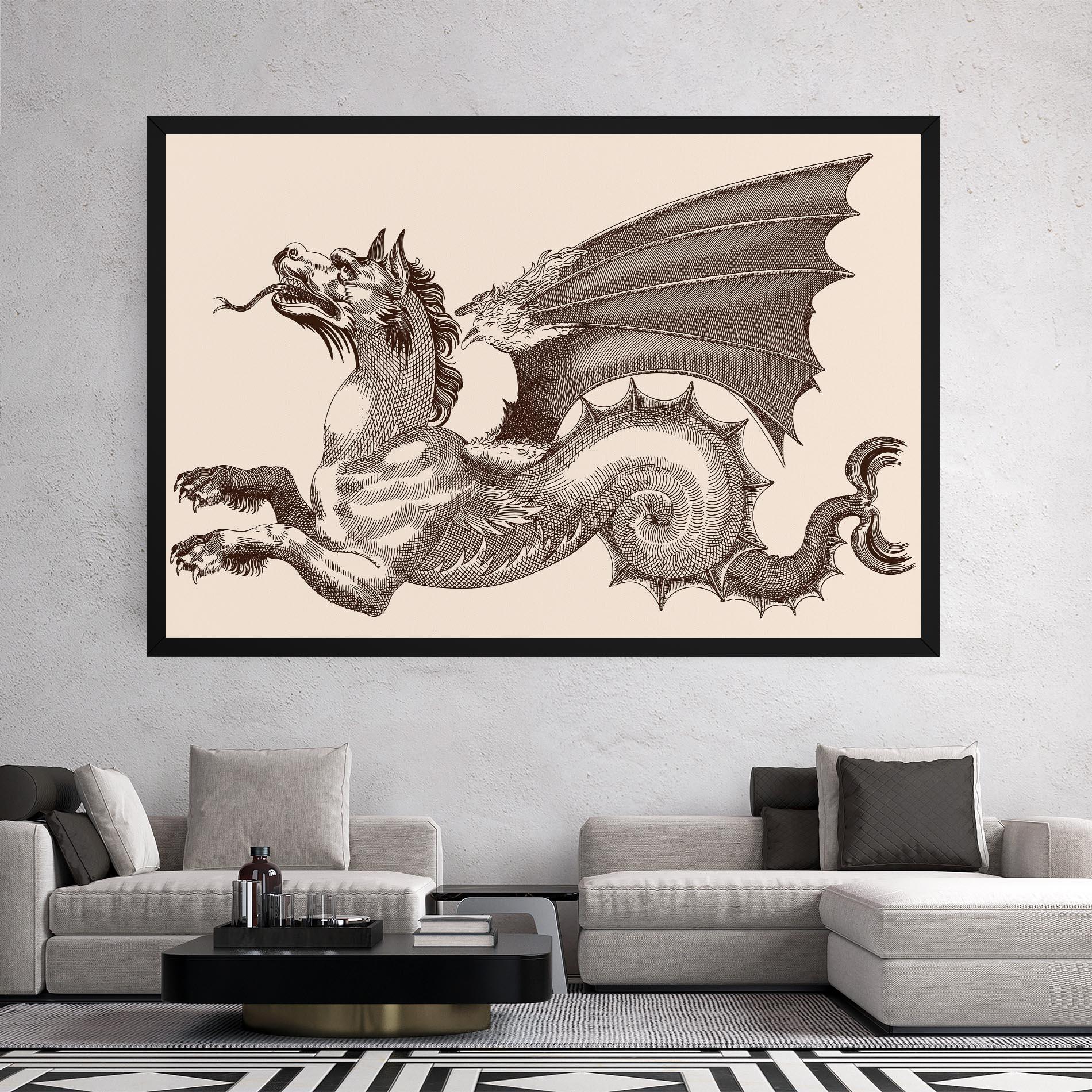 Tablou Canvas Brown Dragon mockup 2