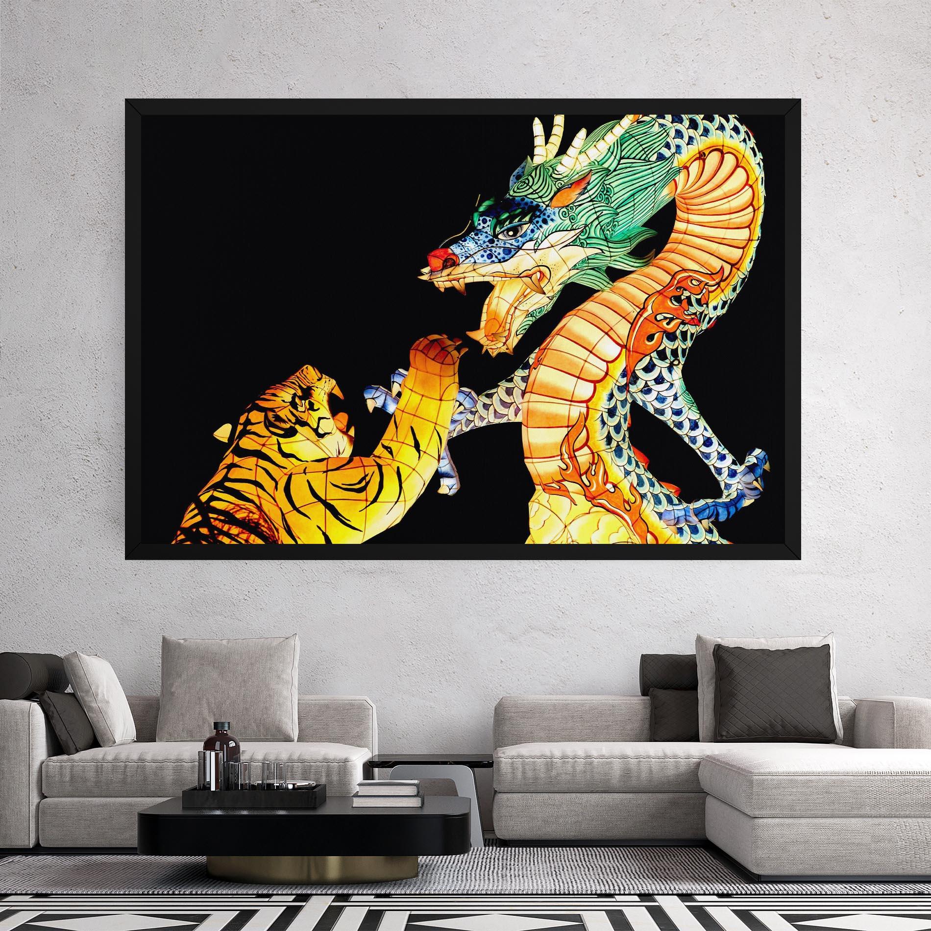 Tablou Canvas Chinese Dragon And Tiger mockup 2