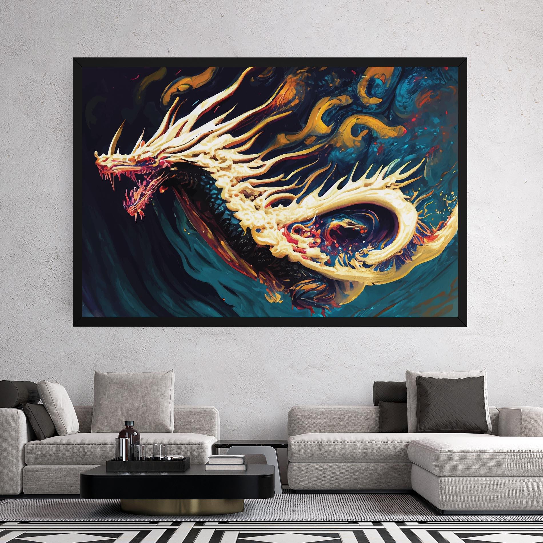 Tablou Canvas Flying Acrylic Dragon mockup 2