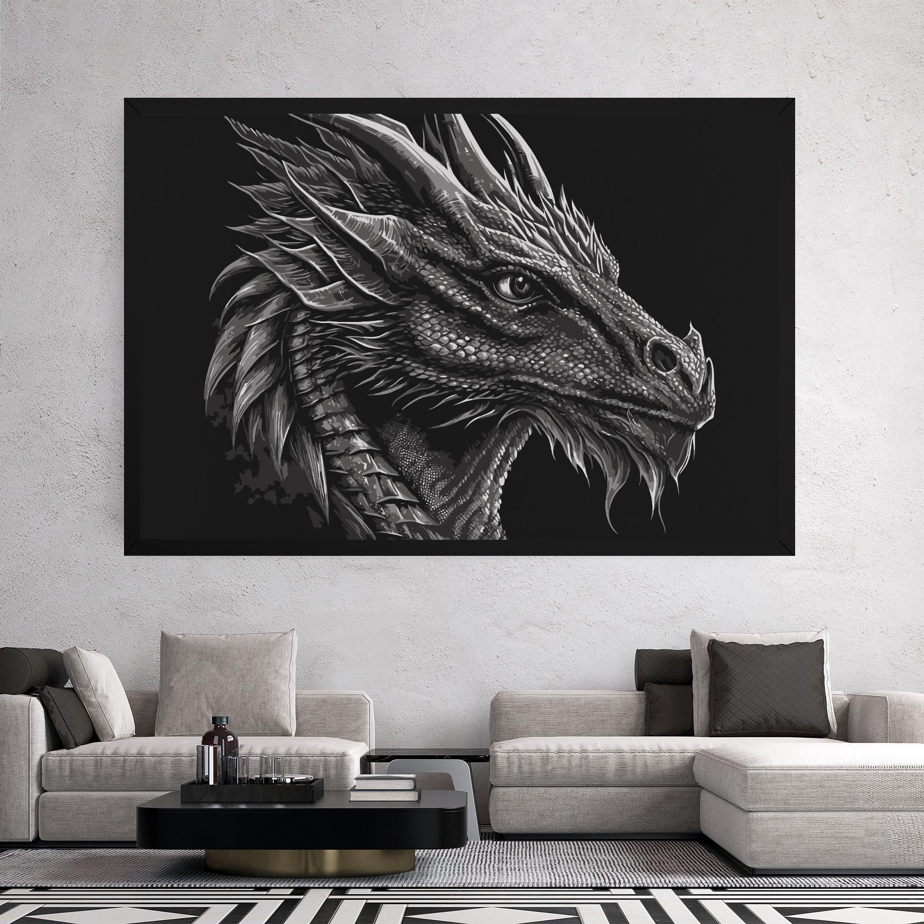 Tablou Canvas Grey Dragon mockup 2