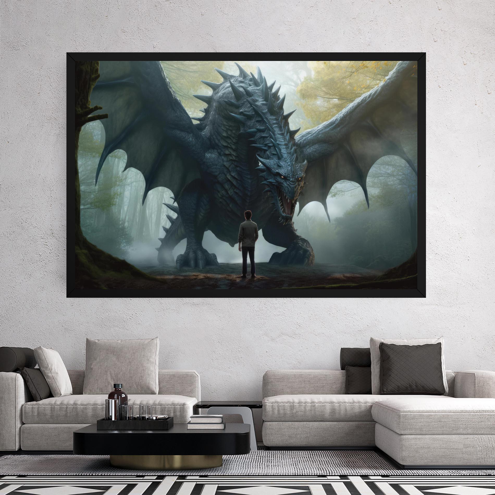 Tablou Canvas Huge Dragon Fantasy mockup 2