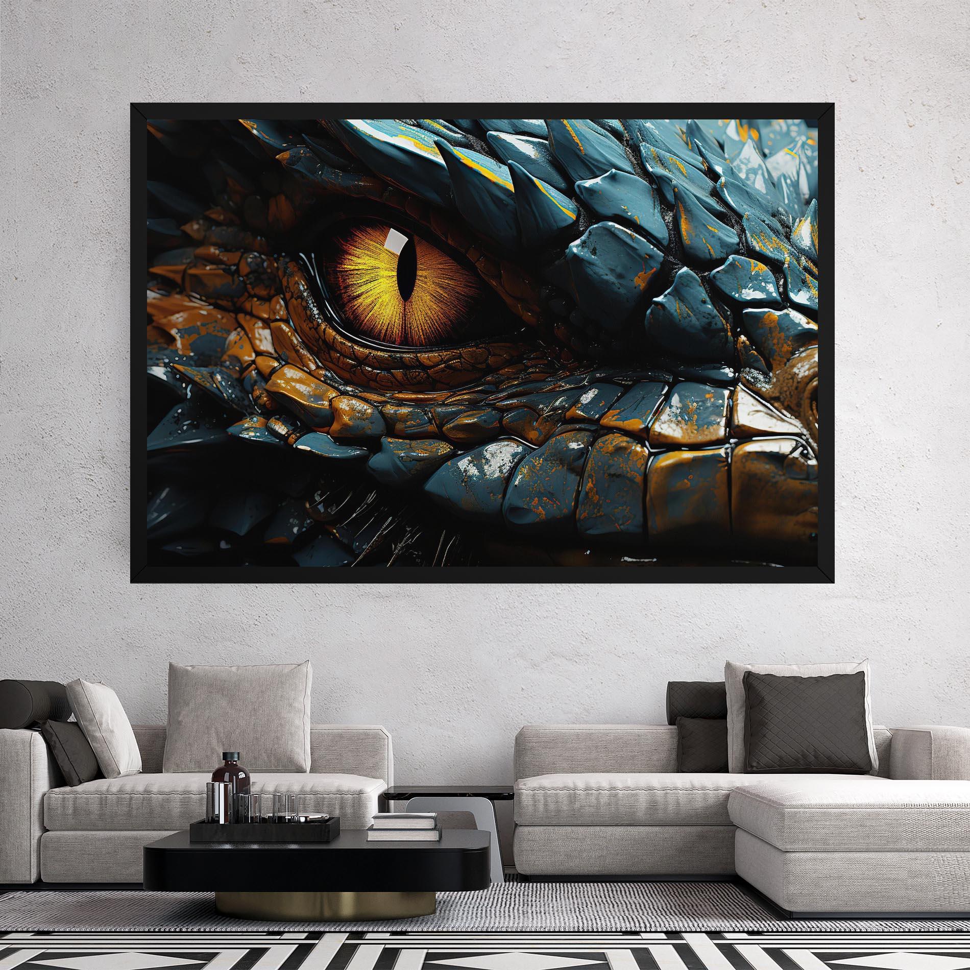 Tablou Canvas Yellow Dragon Eye mockup 2