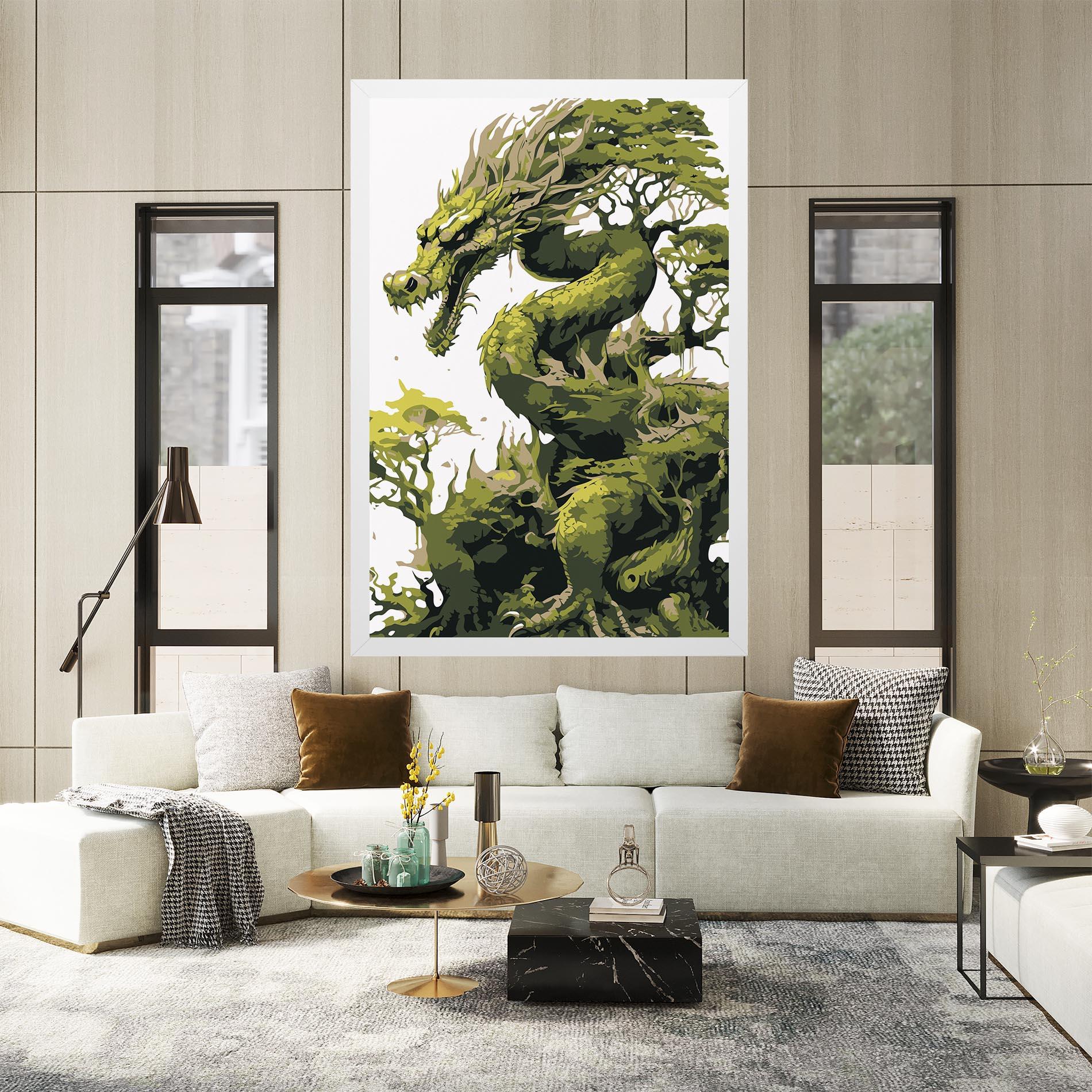 Tablou Canvas Green Nature Dragon mockup 2