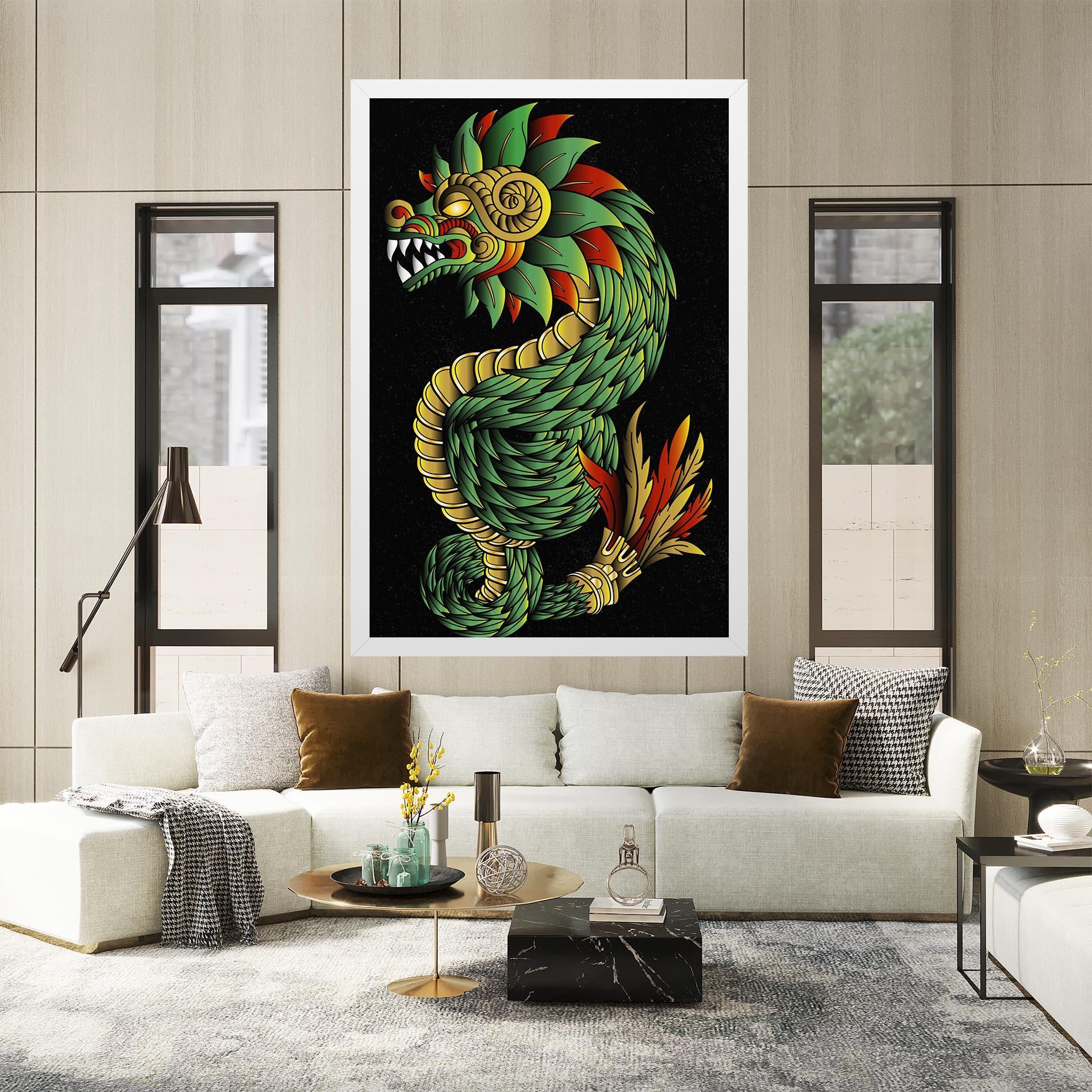 Tablou Canvas Green Yellow Dragon mockup 2