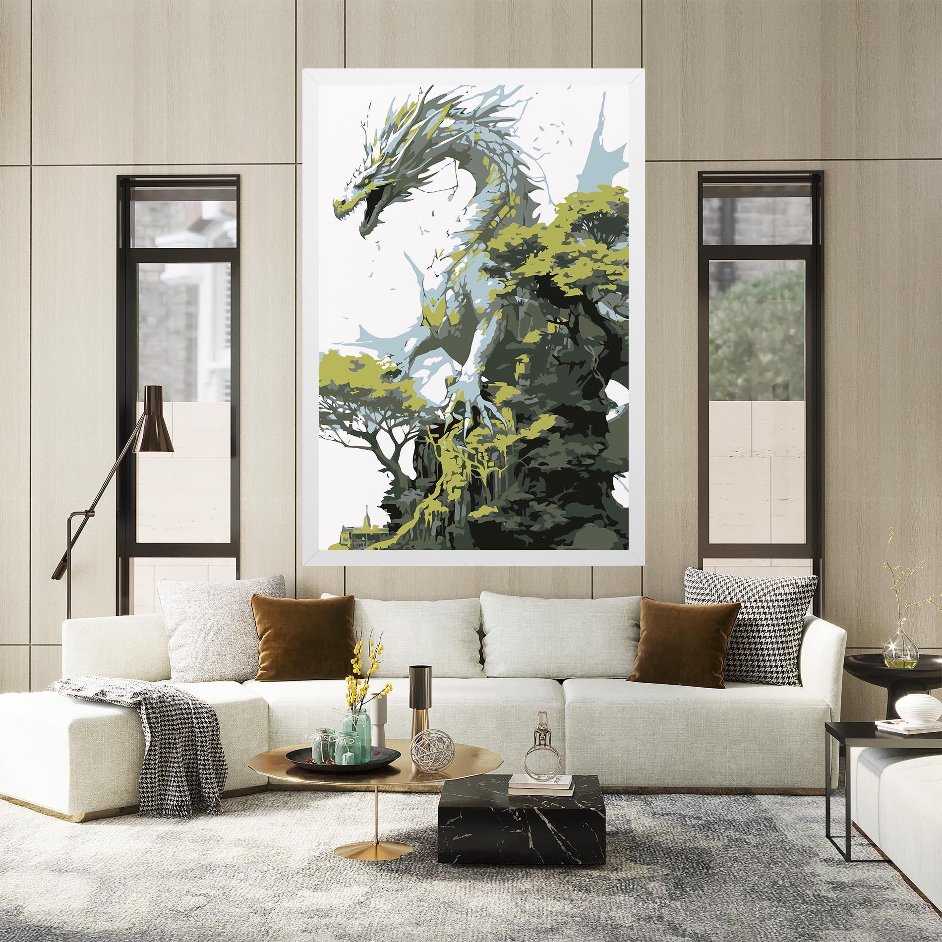 Tablou Canvas Grey Nature Dragon mockup 2