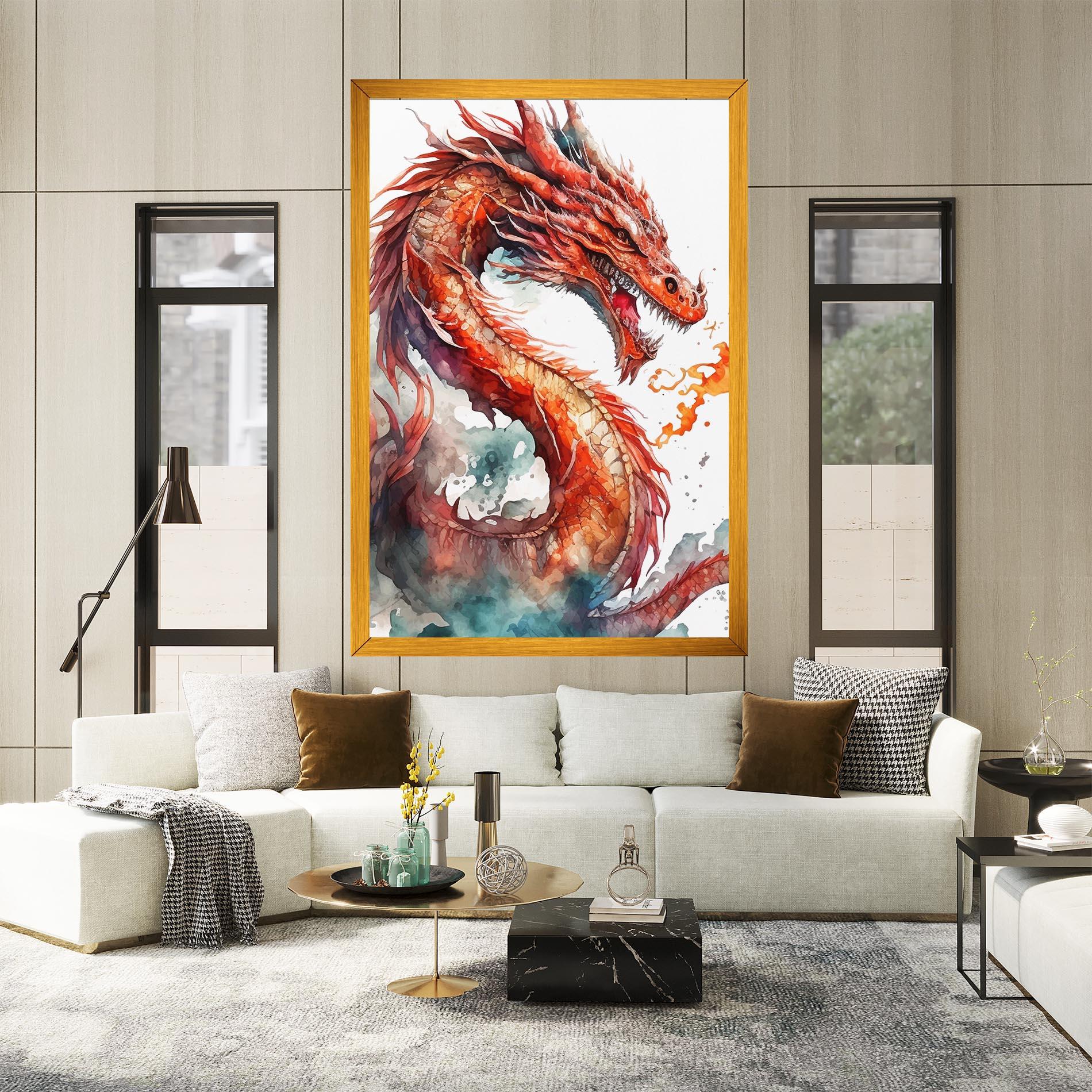 Tablou Canvas Fire Dragon mockup 2