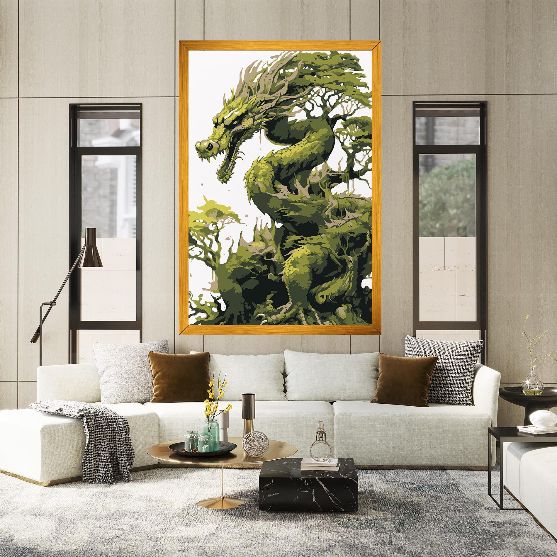 Tablou Canvas Green Nature Dragon mockup 2