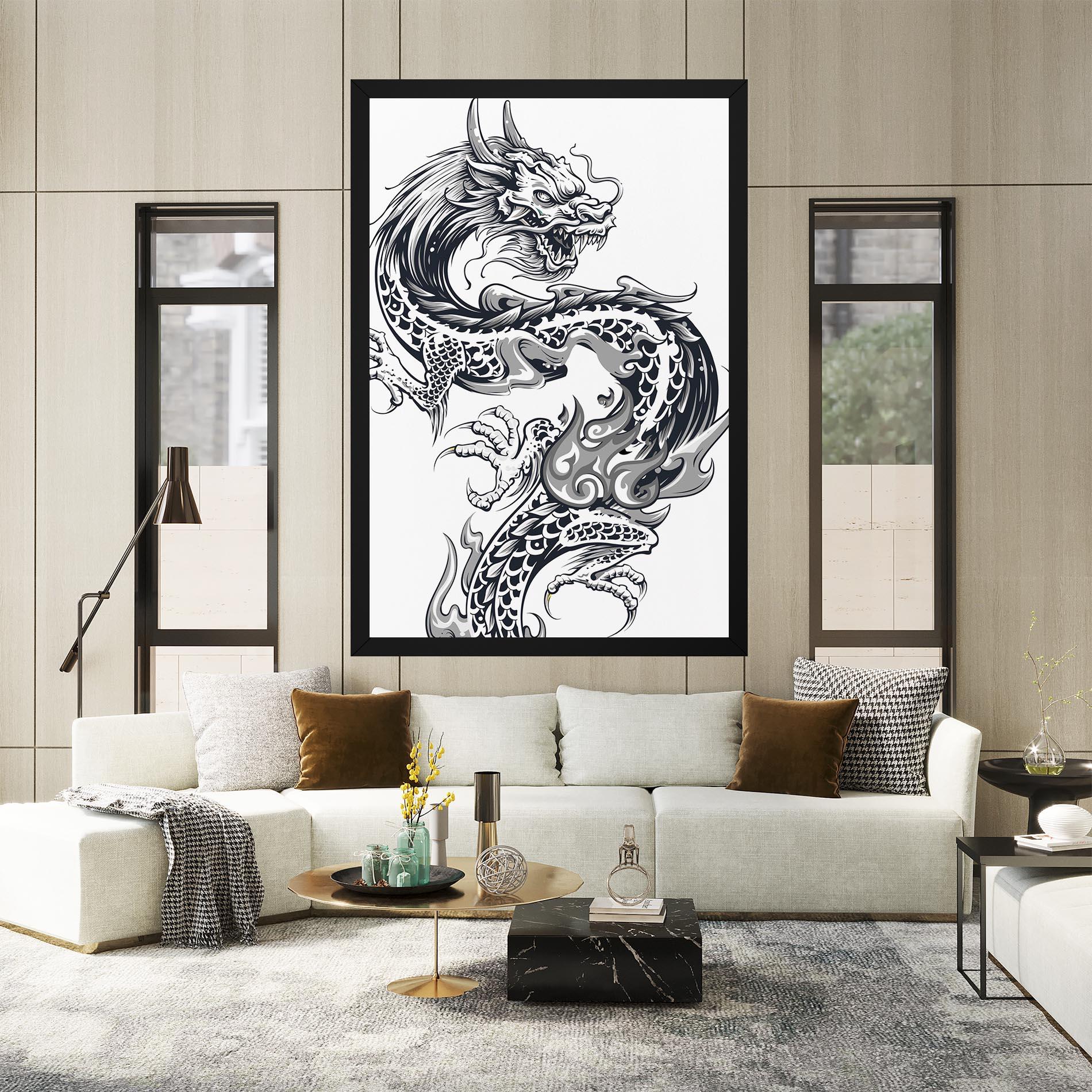 Tablou Canvas Dragon Line mockup 2