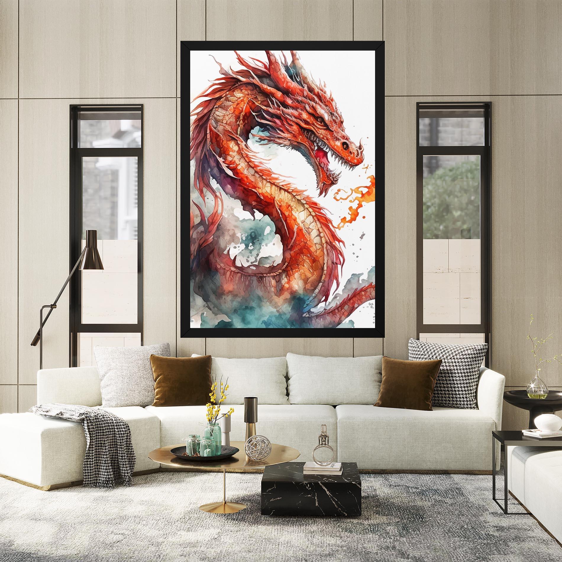 Tablou Canvas Fire Dragon mockup 2