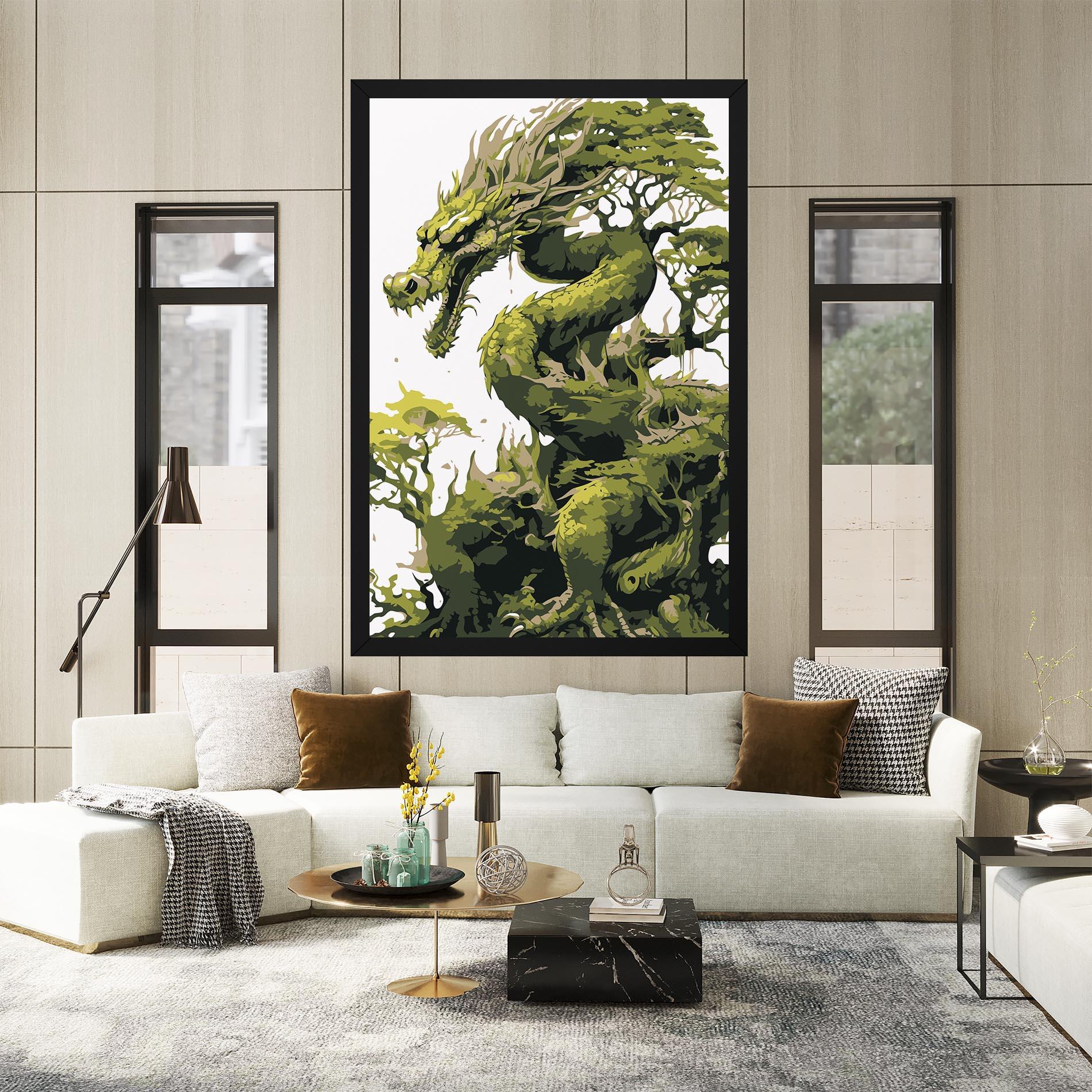 Tablou Canvas Green Nature Dragon mockup 2