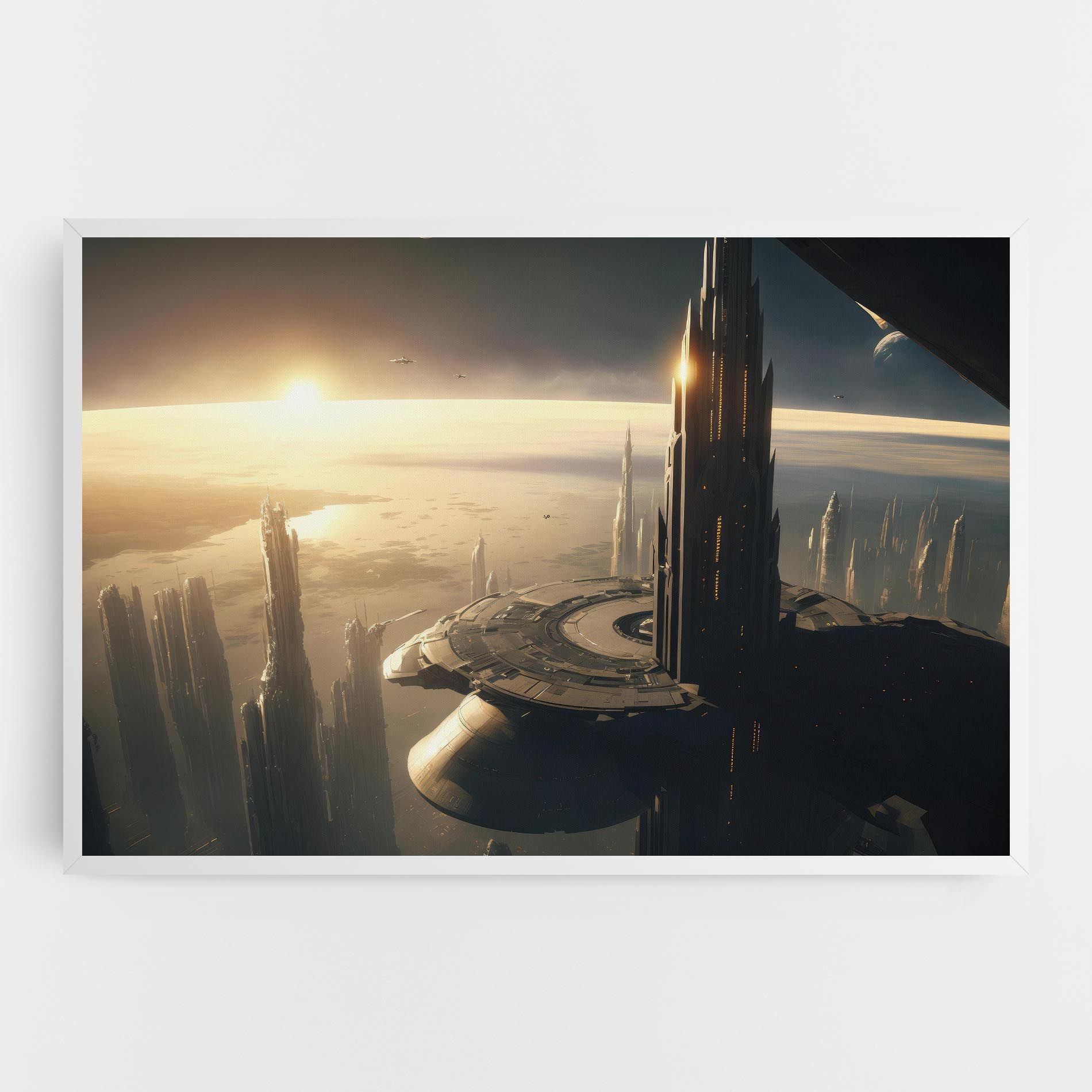 Fantasy Futuristic Cityscape mockup 0