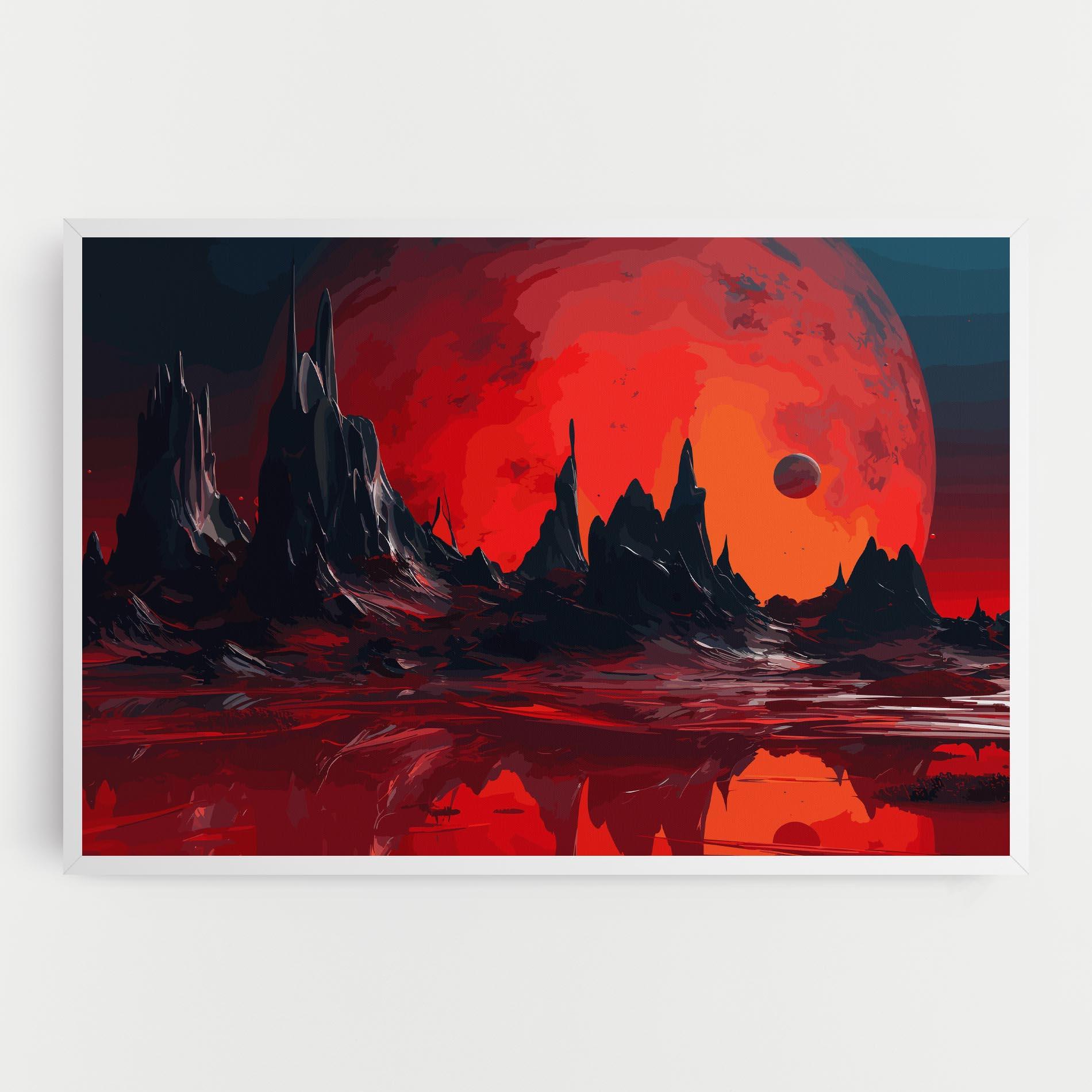 Tablou Canvas Red Moon World mockup 0