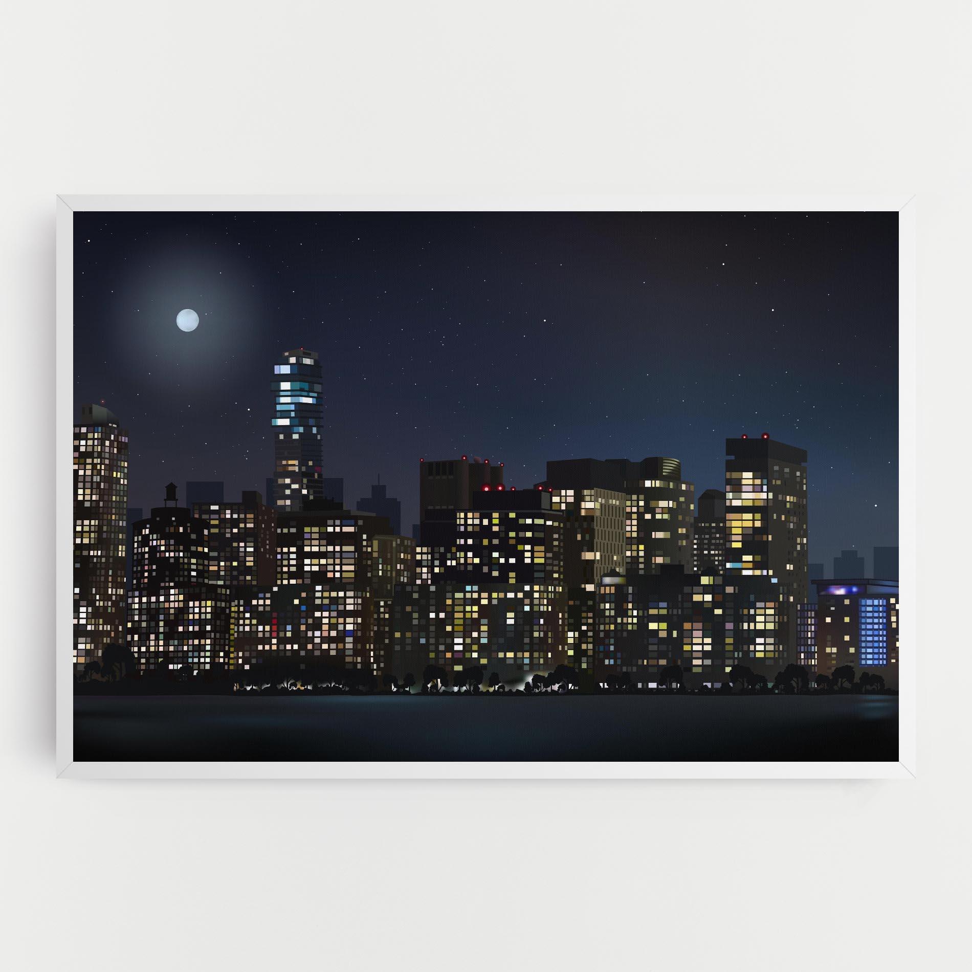 Tablou Canvas Urban City Night mockup 0