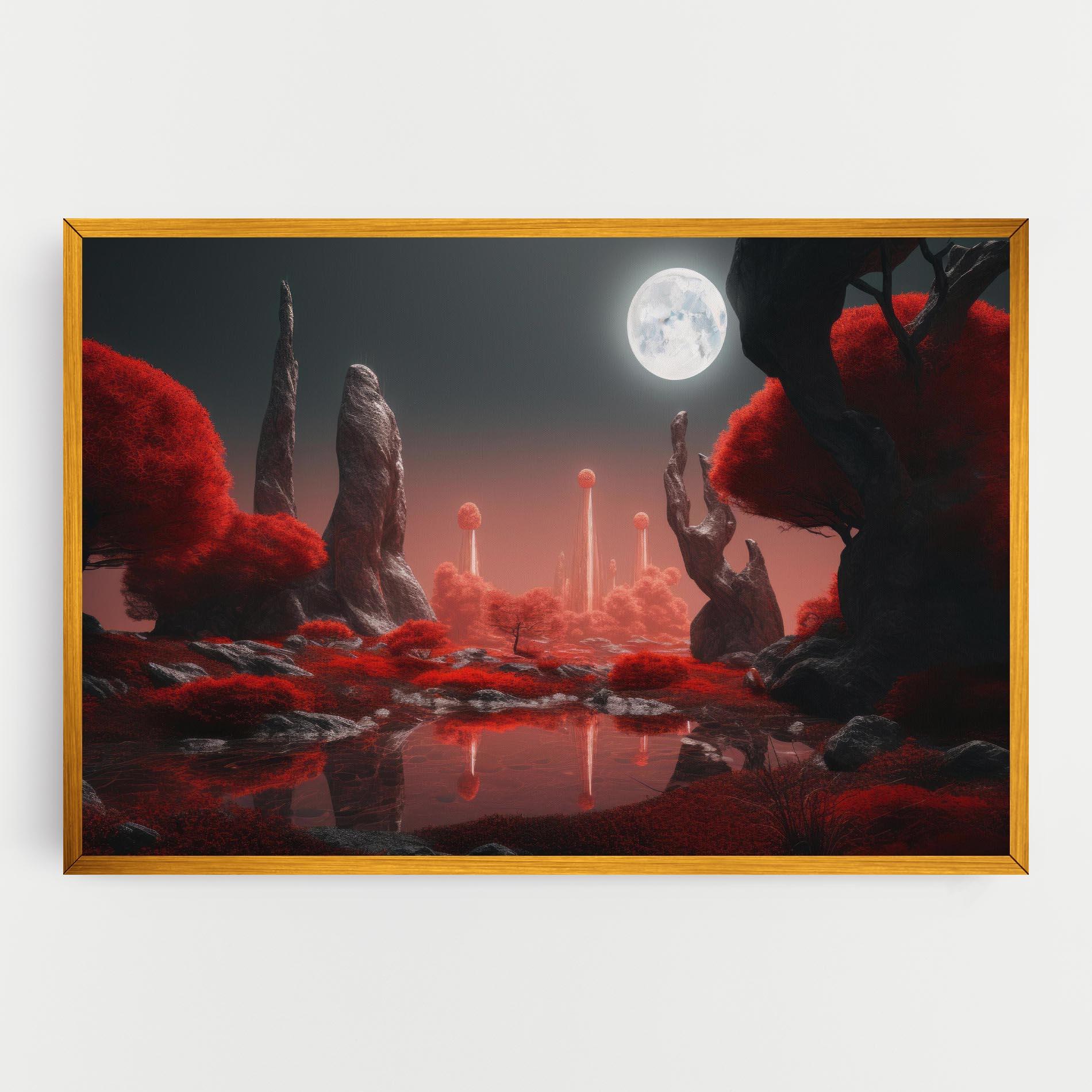 Tablou Canvas Red Alien Trees mockup 0