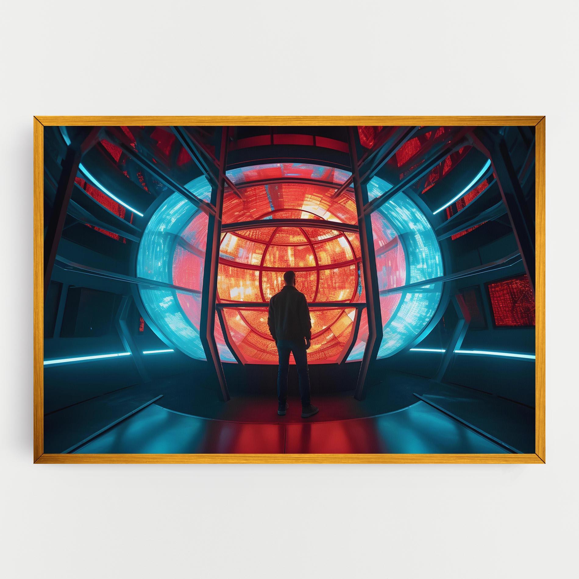 Tablou Canvas Tunnel Red Blue Light mockup 0
