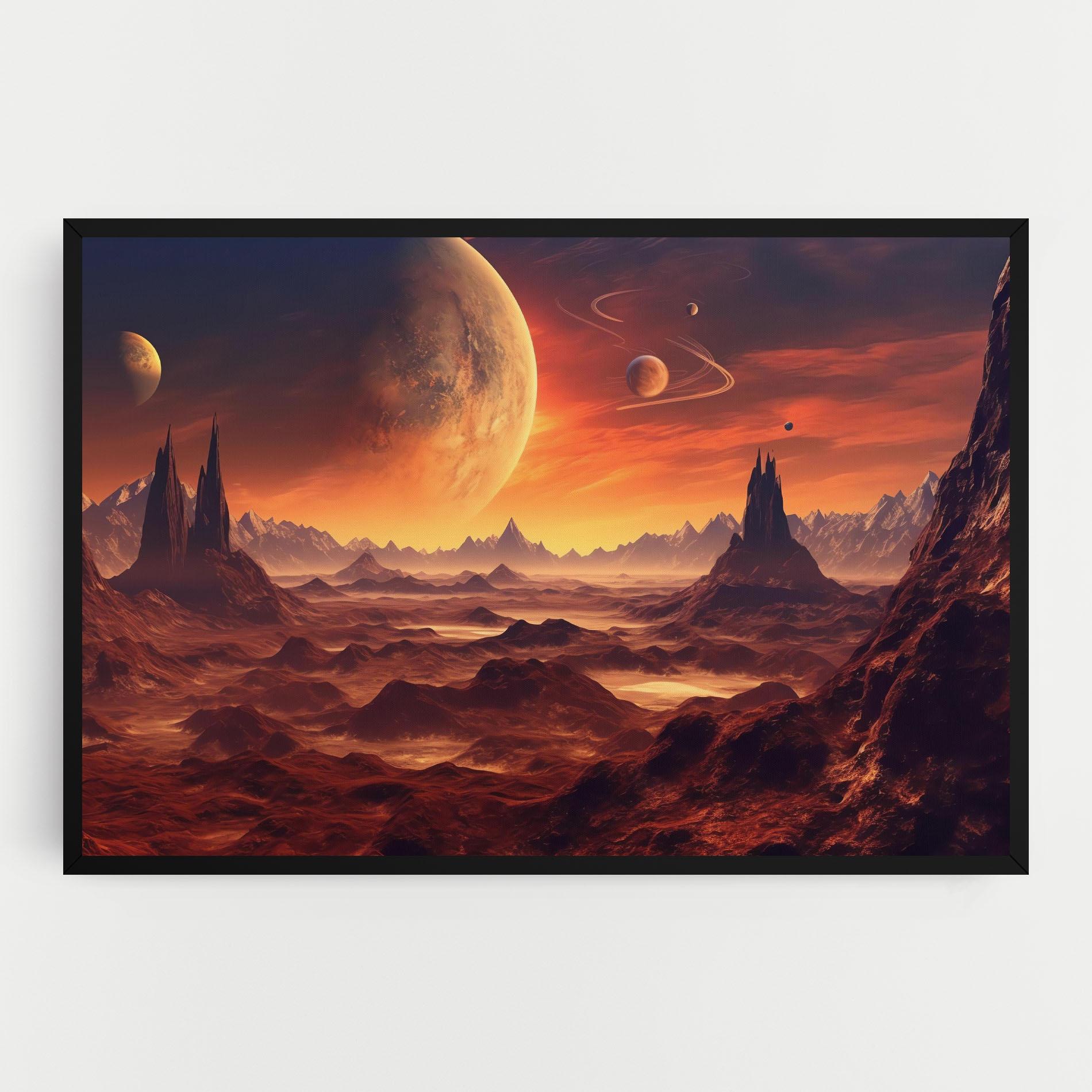 Tablou Canvas Fiery Orange Sunset mockup 0