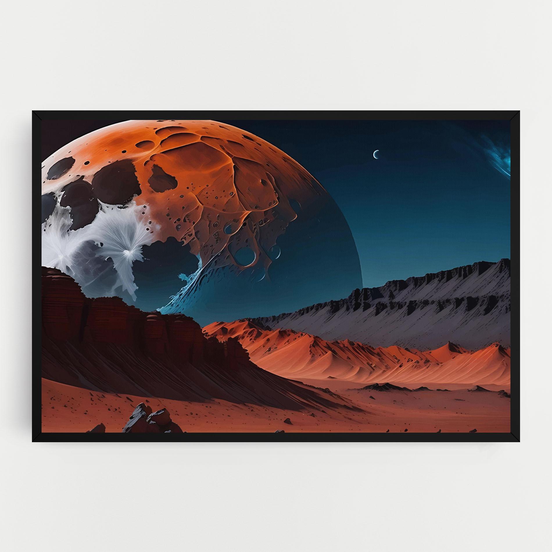 Tablou Canvas Grey Orange Moon Art mockup 0