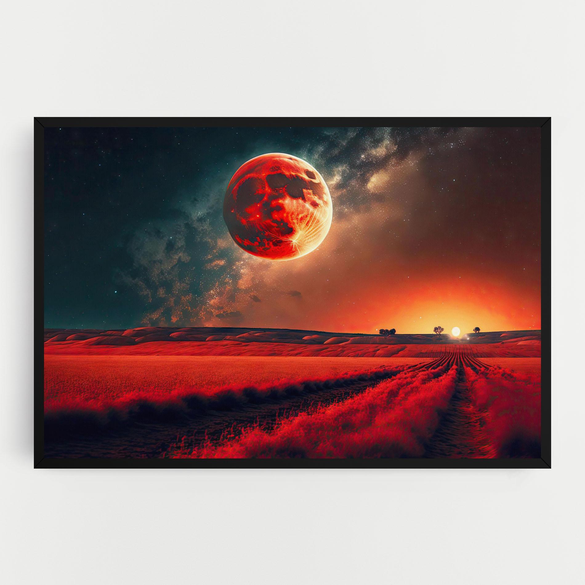 Tablou Canvas Huge Red Moon mockup 0