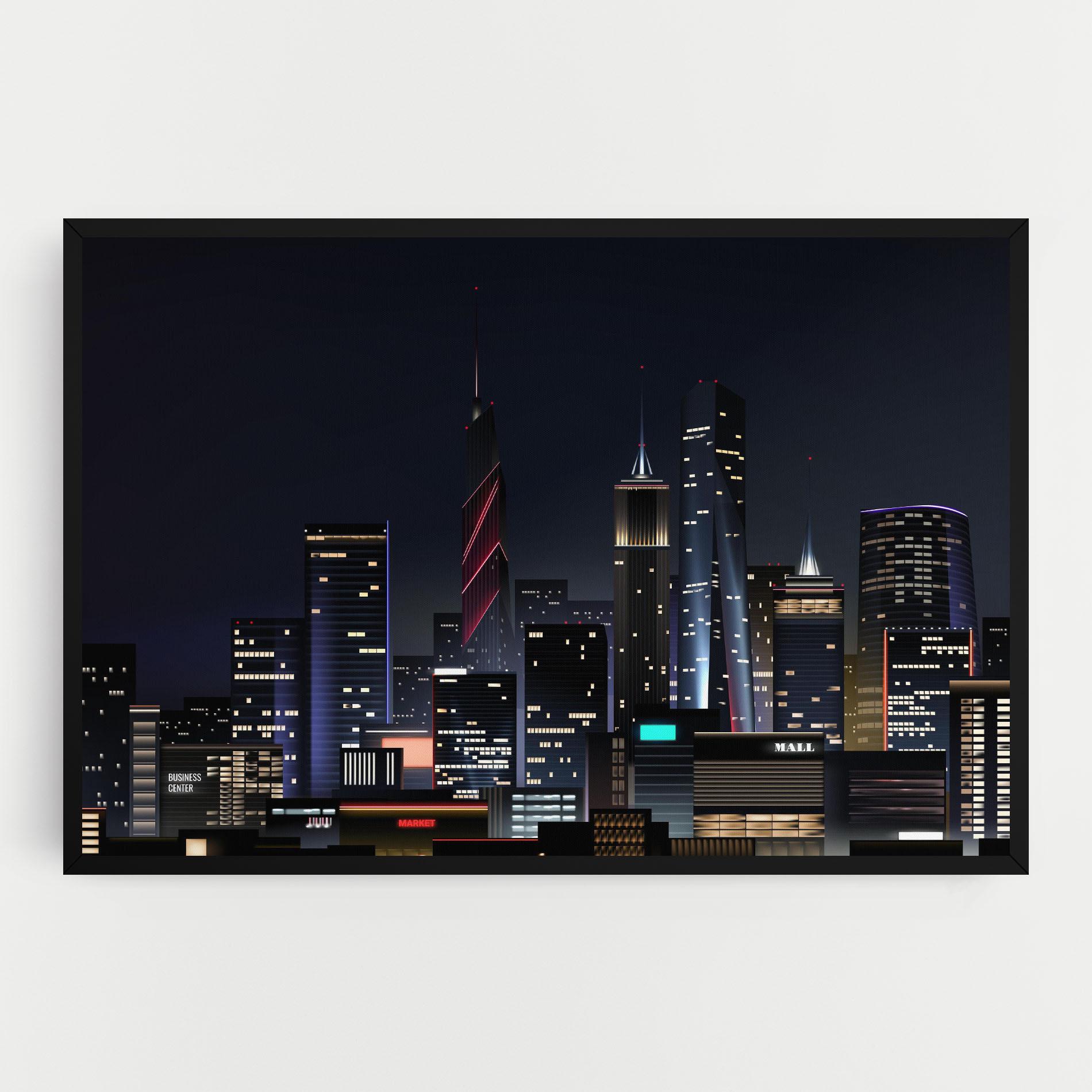 Tablou Canvas Night City mockup 0
