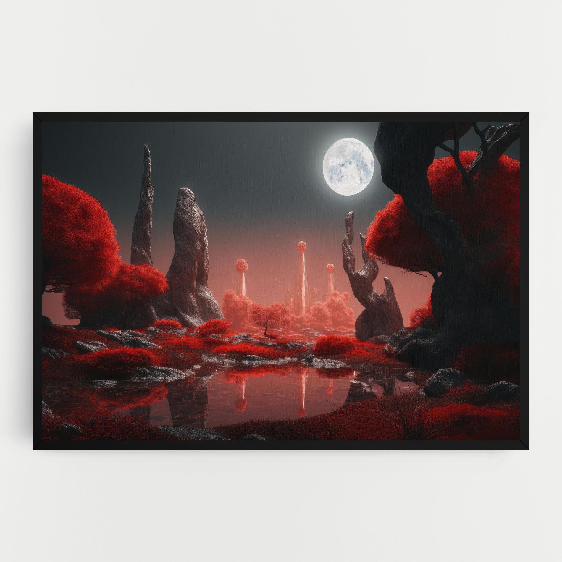 Tablou Canvas Red Alien Trees mockup 0