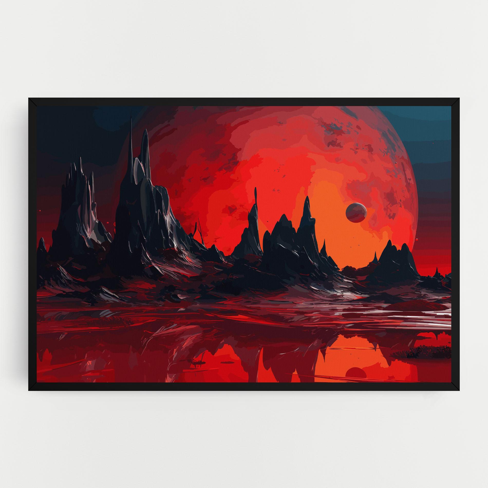 Tablou Canvas Red Moon World mockup 0