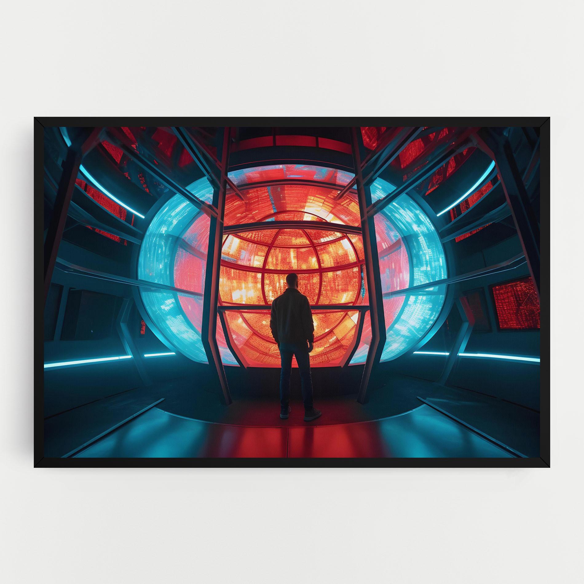 Tablou Canvas Tunnel Red Blue Light mockup 0