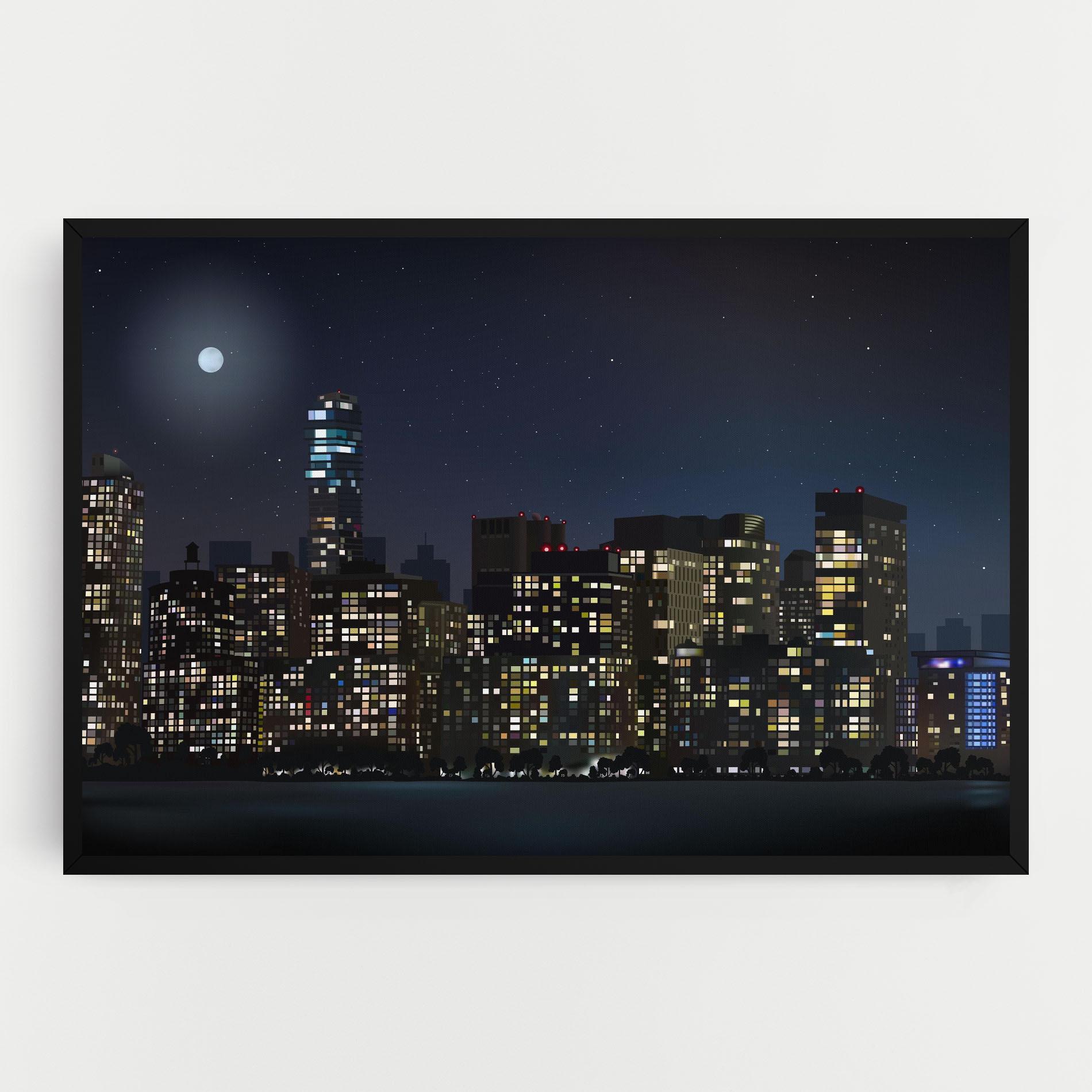 Tablou Canvas Urban City Night mockup 0