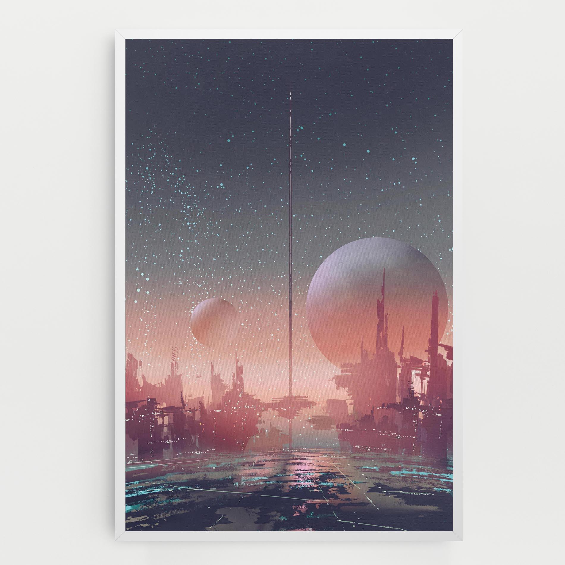 Tablou Canvas Futuristic Alien Buildings mockup 0