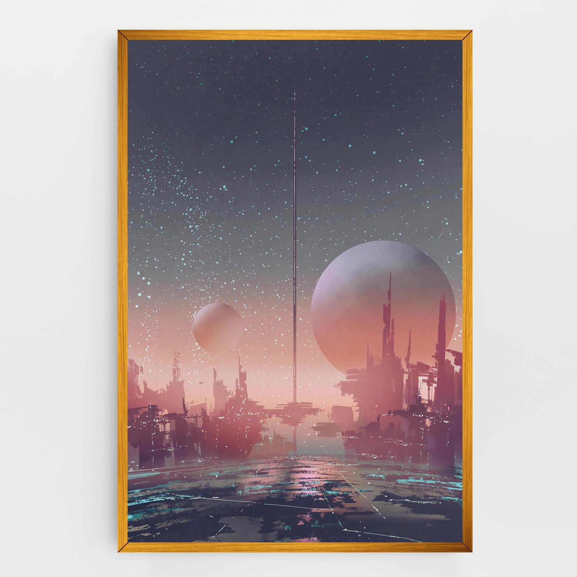 Tablou Canvas Futuristic Alien Buildings mockup 0