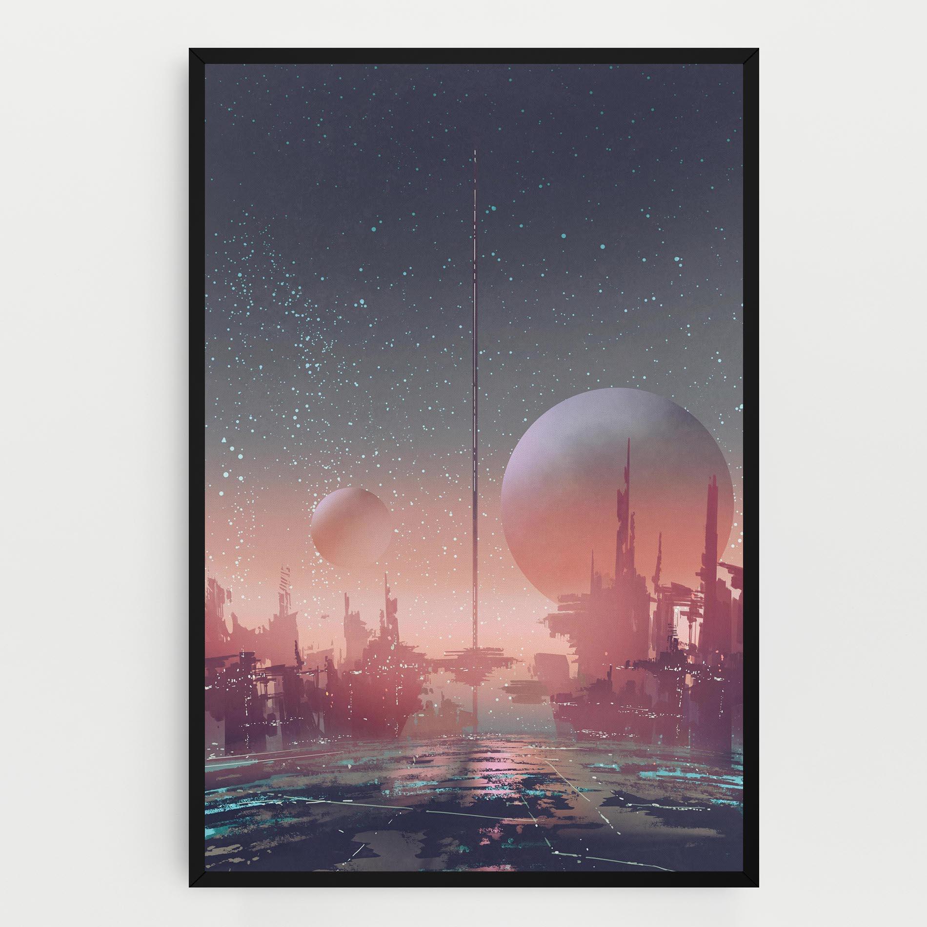 Tablou Canvas Futuristic Alien Buildings mockup 0