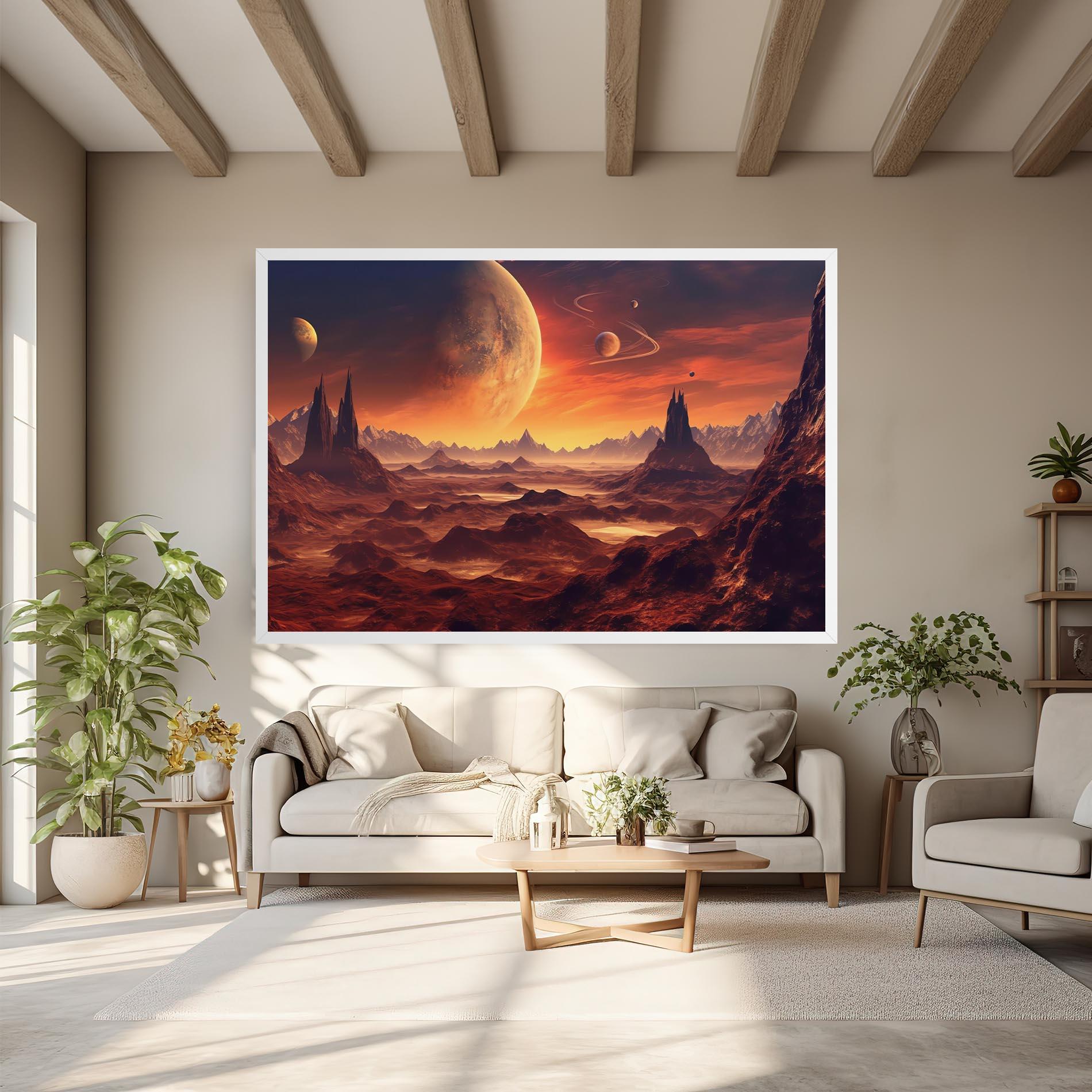 Tablou Canvas Fiery Orange Sunset mockup 6