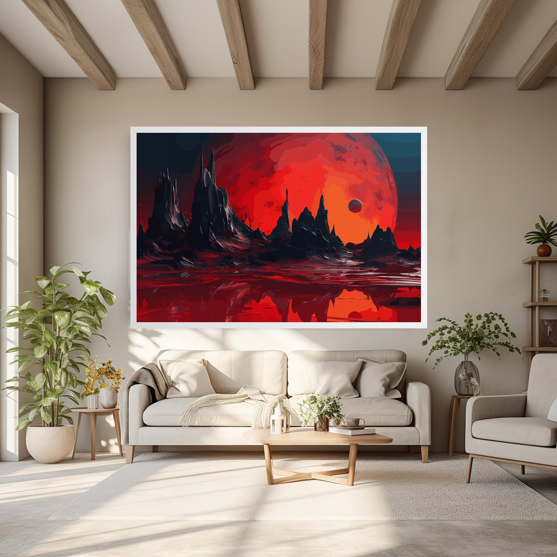 Tablou Canvas Red Moon World mockup 6