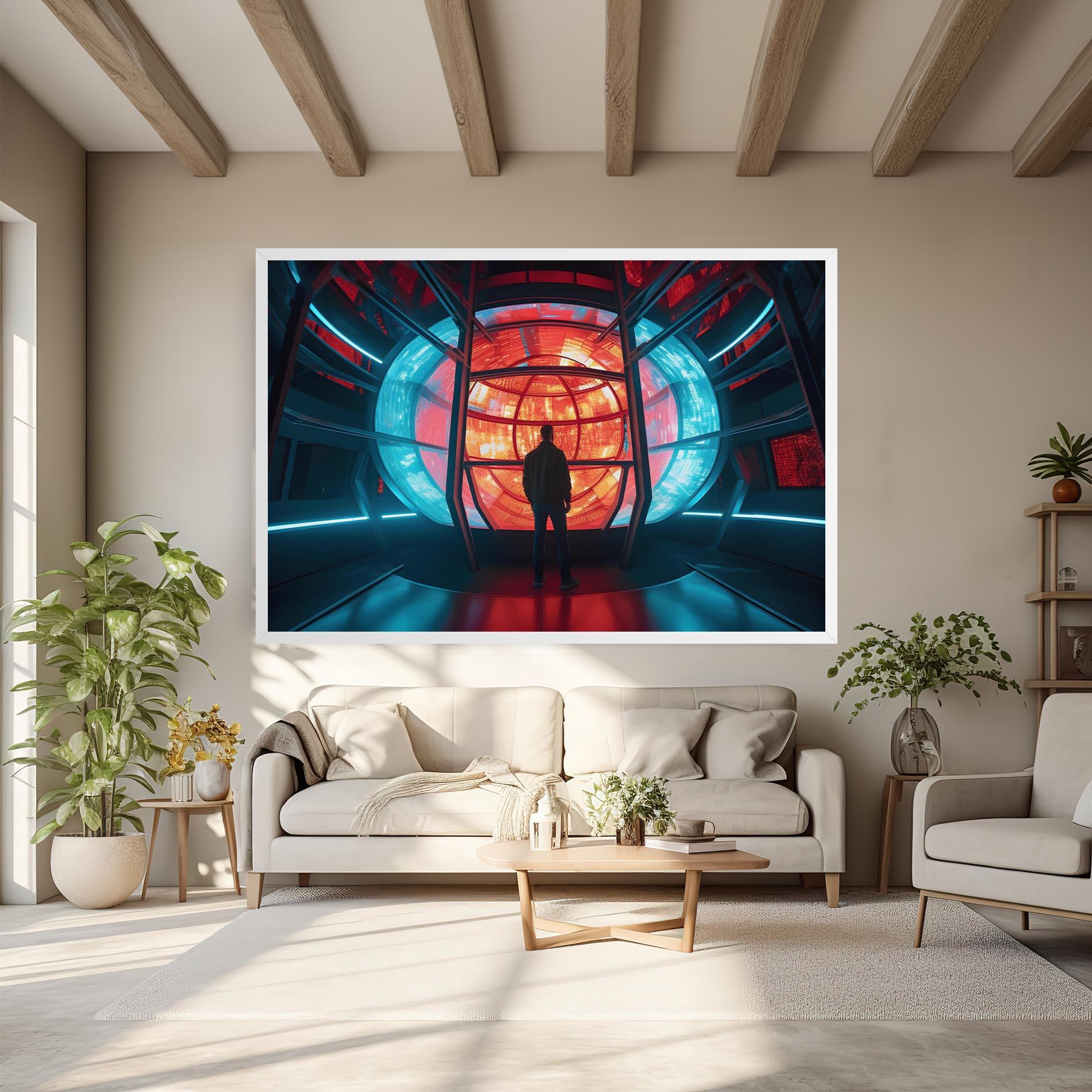 Tablou Canvas Tunnel Red Blue Light mockup 6