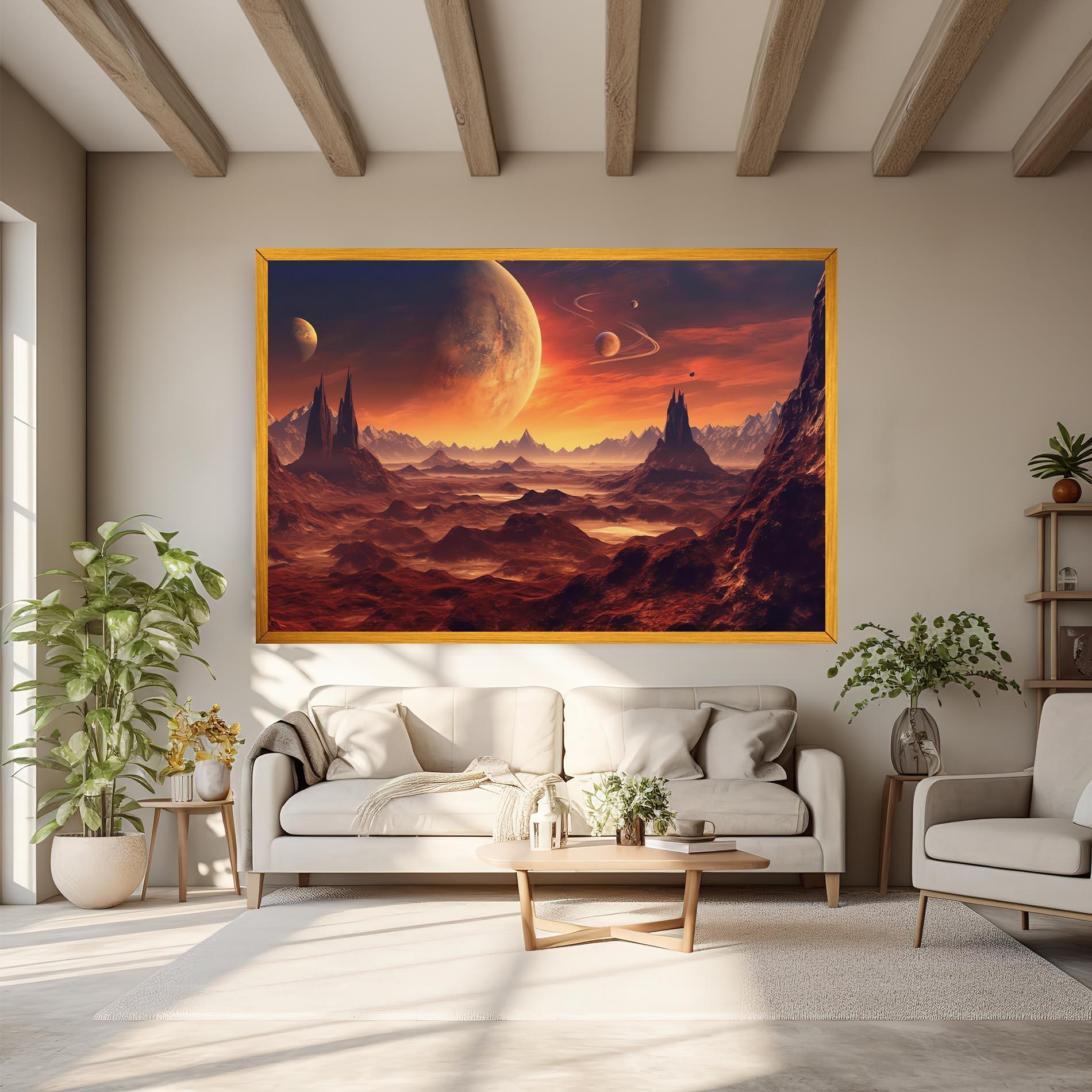 Tablou Canvas Fiery Orange Sunset mockup 6