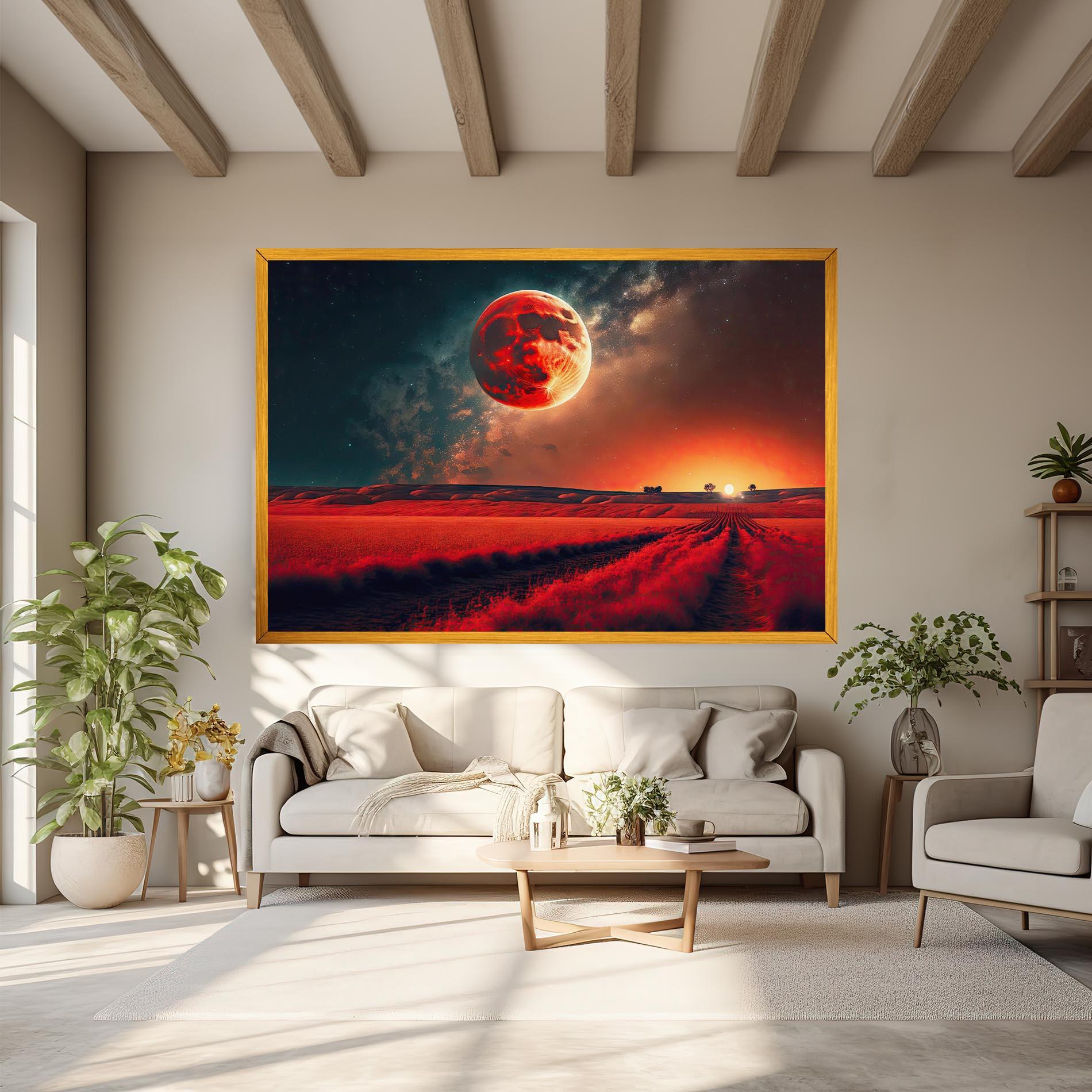 Tablou Canvas Huge Red Moon mockup 6