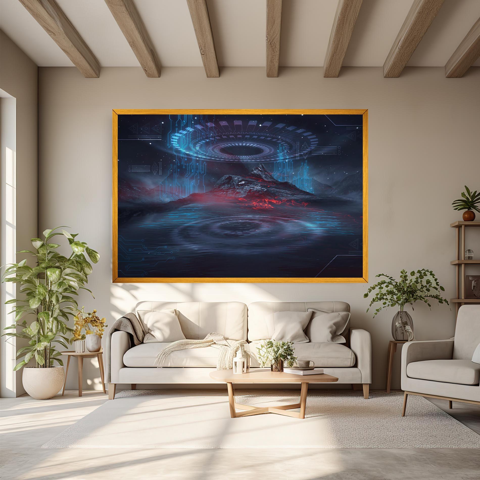 Tablou Canvas Neon Space Galaxy mockup 6