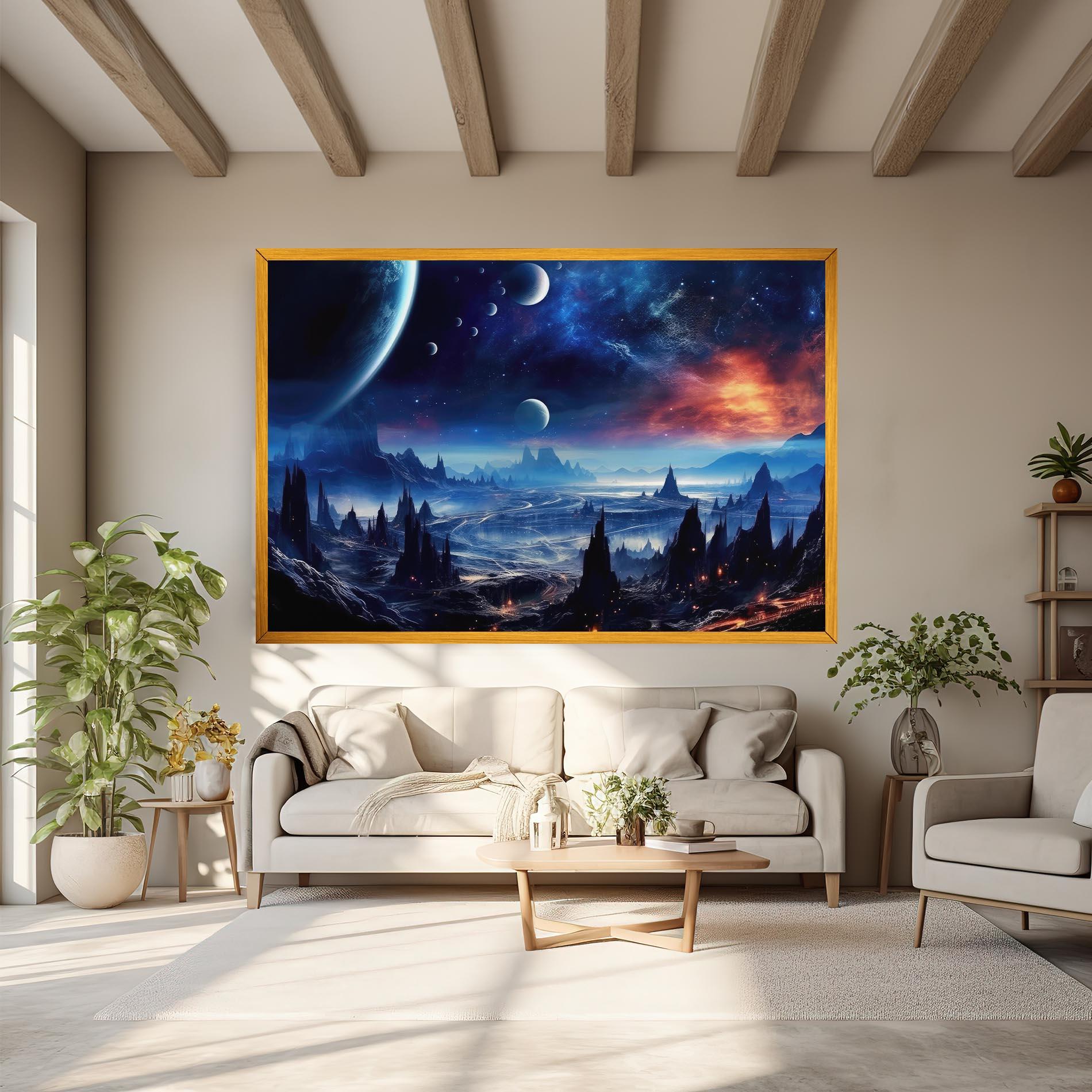 Tablou Canvas Planets And Stars mockup 6
