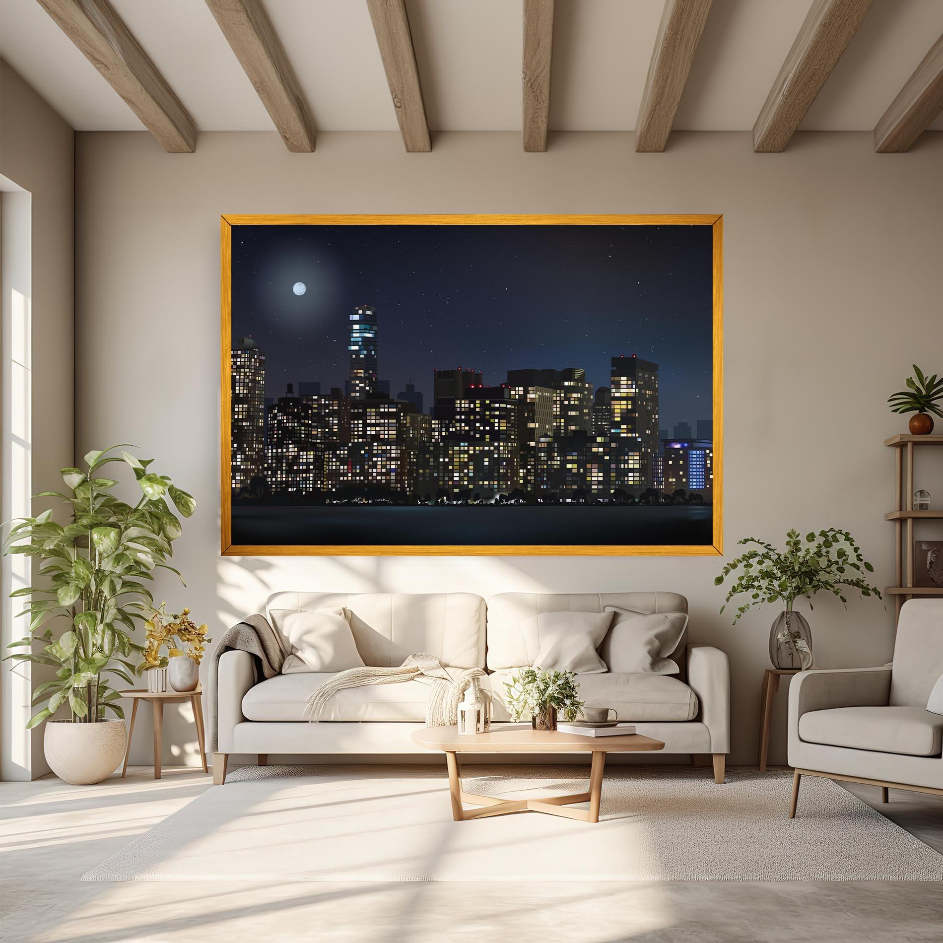 Tablou Canvas Urban City Night mockup 6