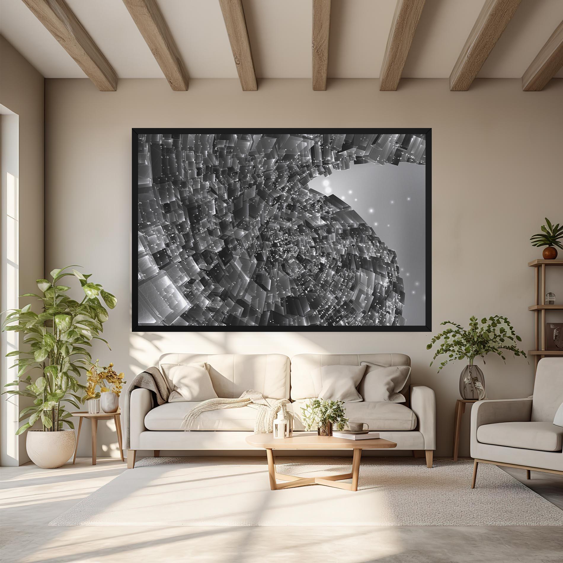 Tablou Canvas Grey Shape View mockup 6