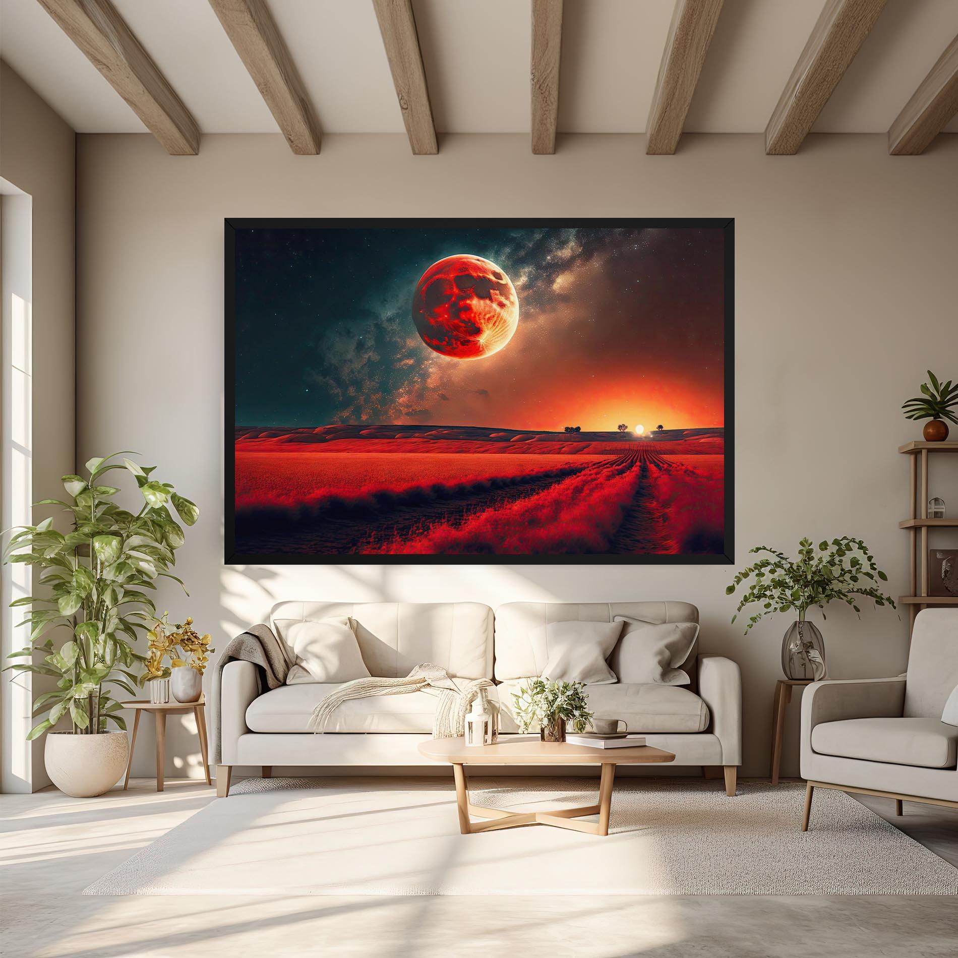 Tablou Canvas Huge Red Moon mockup 6