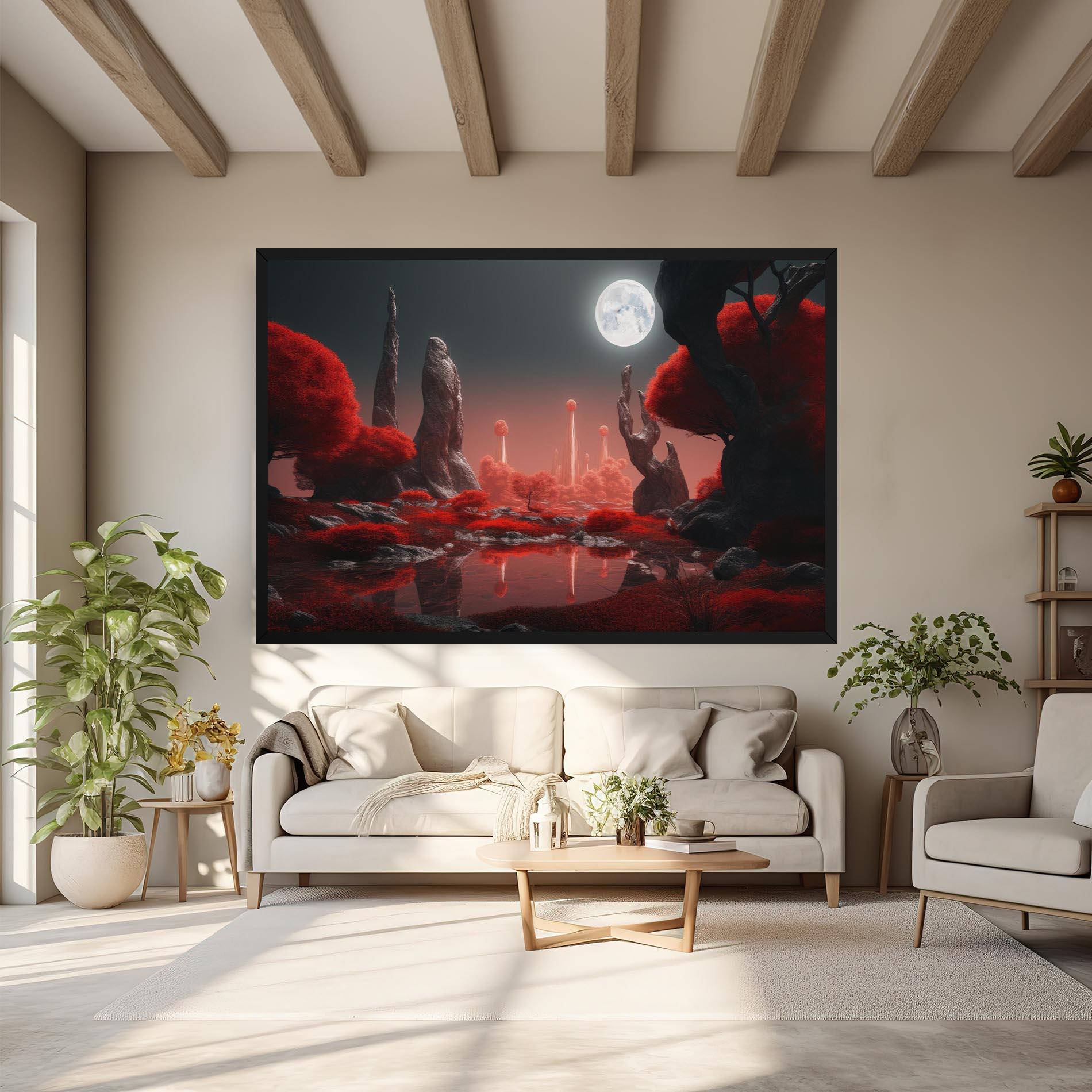 Tablou Canvas Red Alien Trees mockup 6