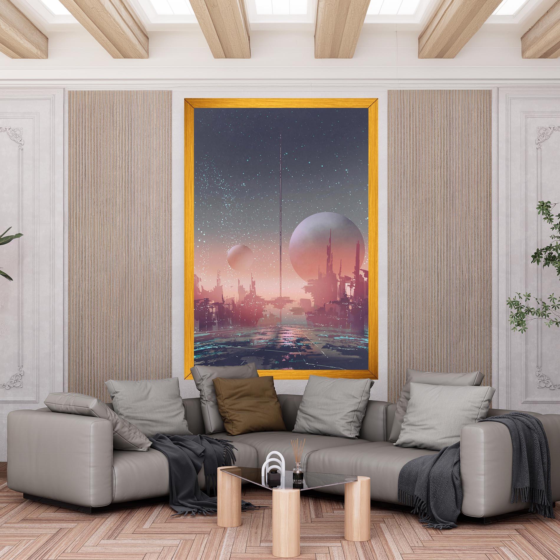 Tablou Canvas Futuristic Alien Buildings mockup 6