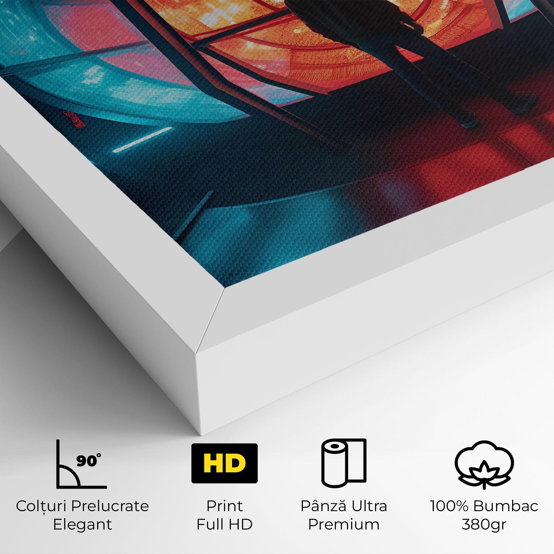 Tablou Canvas Tunnel Red Blue Light mockup 4